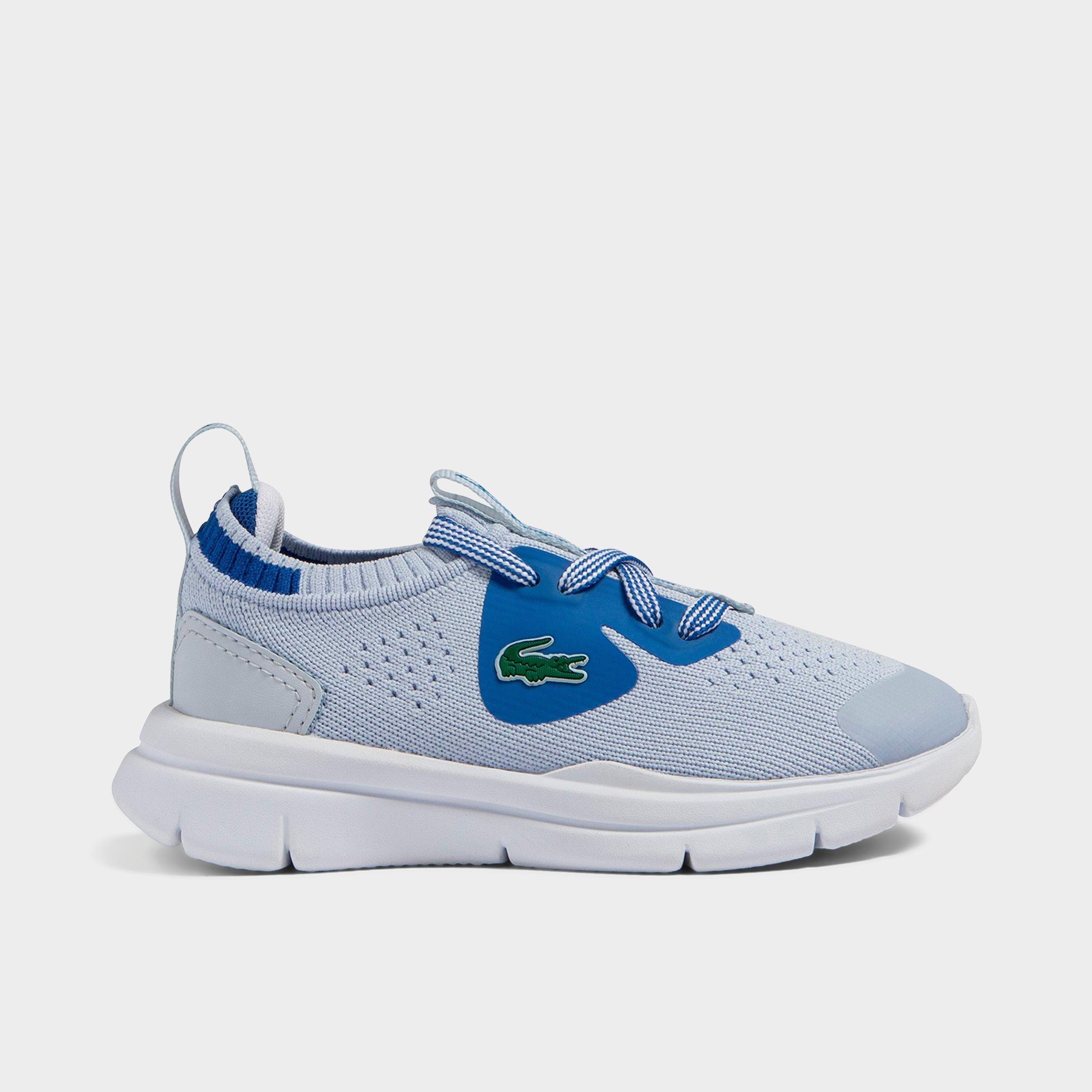 Lacoste Big Kids Run Spin Knit Casual Shoes in Dark Blue Size: 4.0