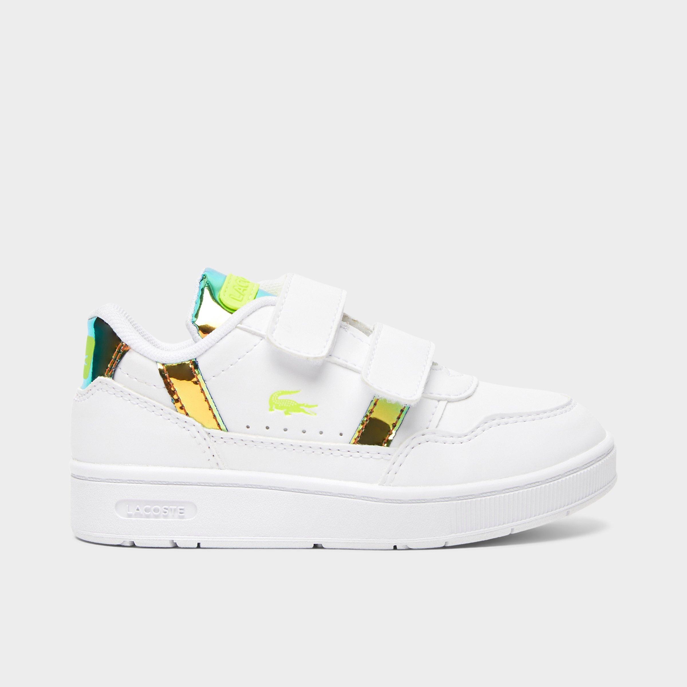 Lacoste Kids Toddler T-Clip Hook-and-Loop Casual Shoes in Open White Size: 4.0