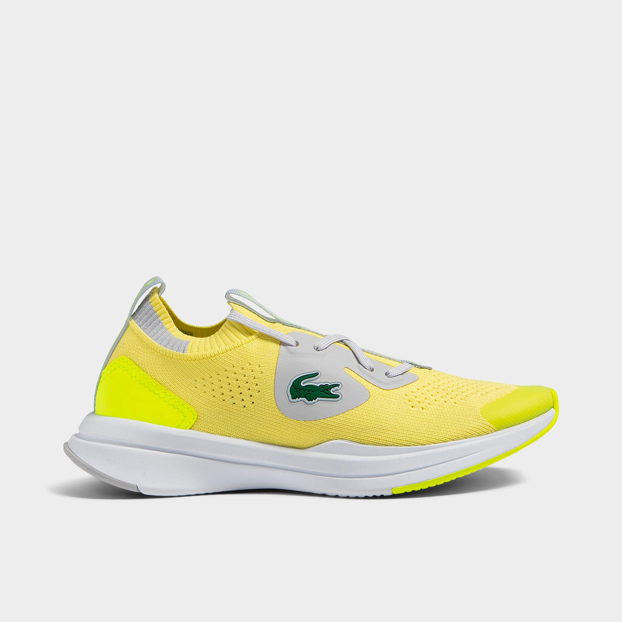Lacoste Big Kids Run Spin Knit Casual Shoes in Dark Yellow Size: 3.0