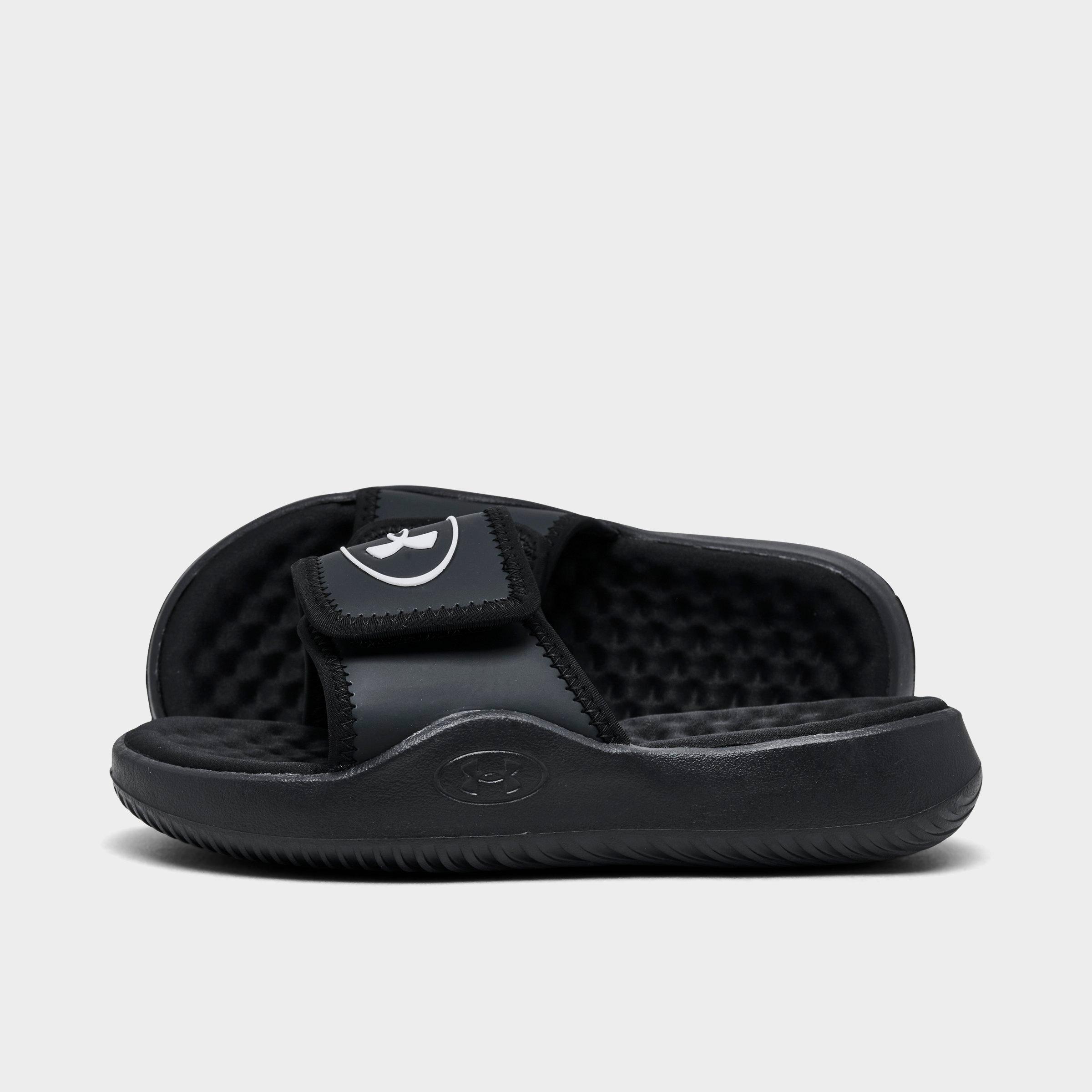 Under Armour Little Kids Ignite Pro Slide Sandals in Black/White Size: 1.0