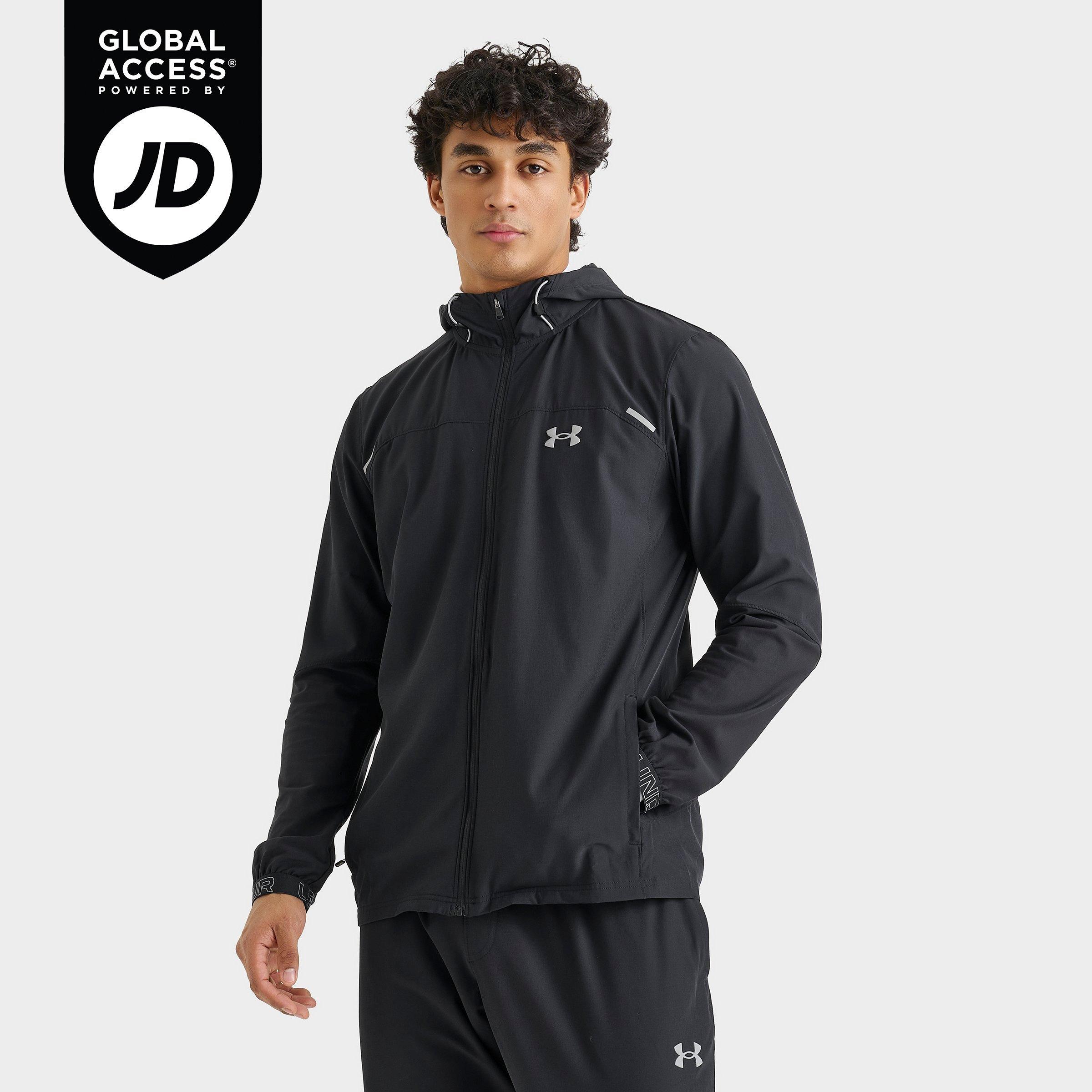Under Armour Men's Vanish Reflective Woven Utility Jacket in Black/Steel Size: Small