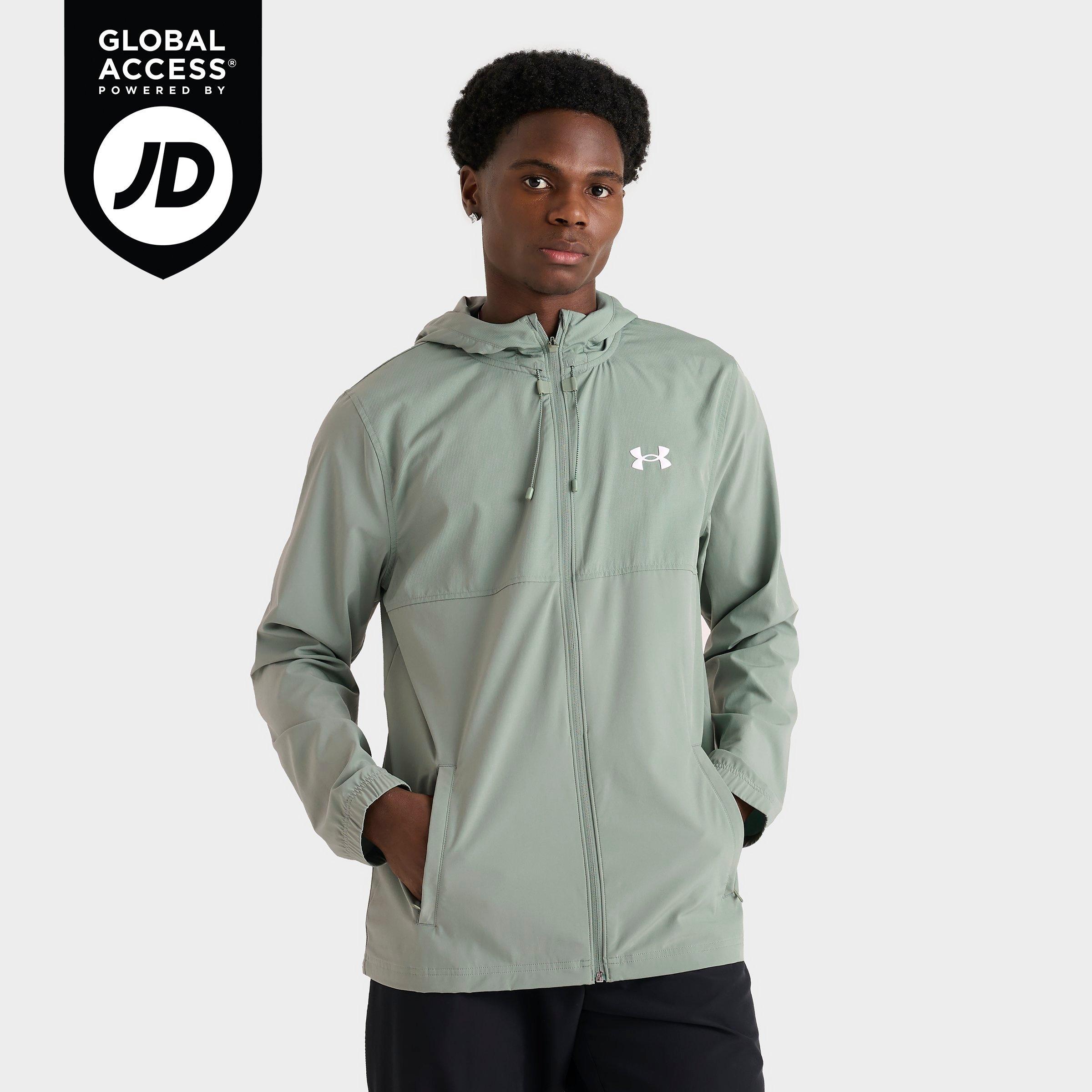 Under Armour Men's Lock-Up Woven Full-Zip Jacket in Silica Green/White Size: Small