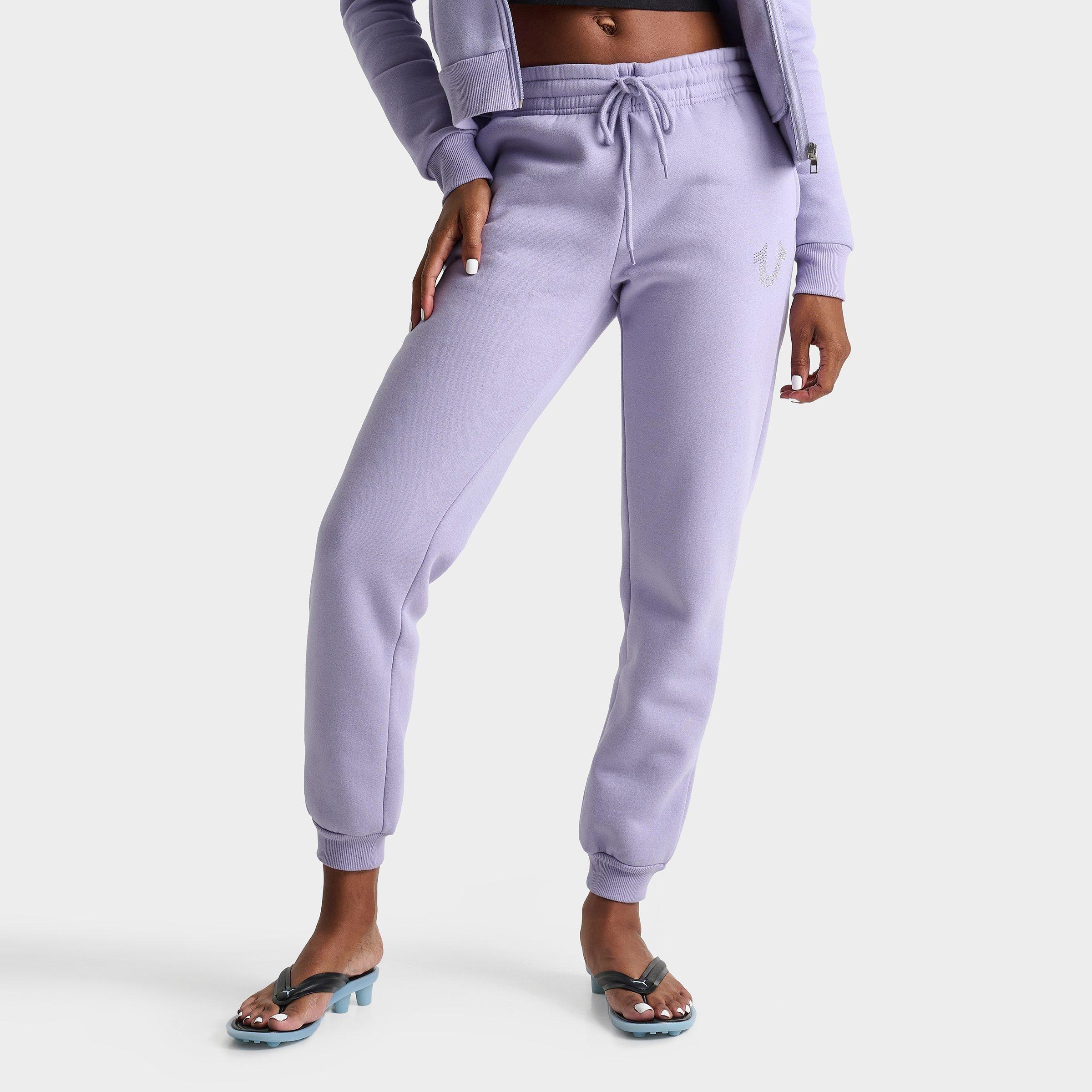 True Religion Women's Crystal Horseshoe Jogger Pants in Heirloom Lilac Size: XS