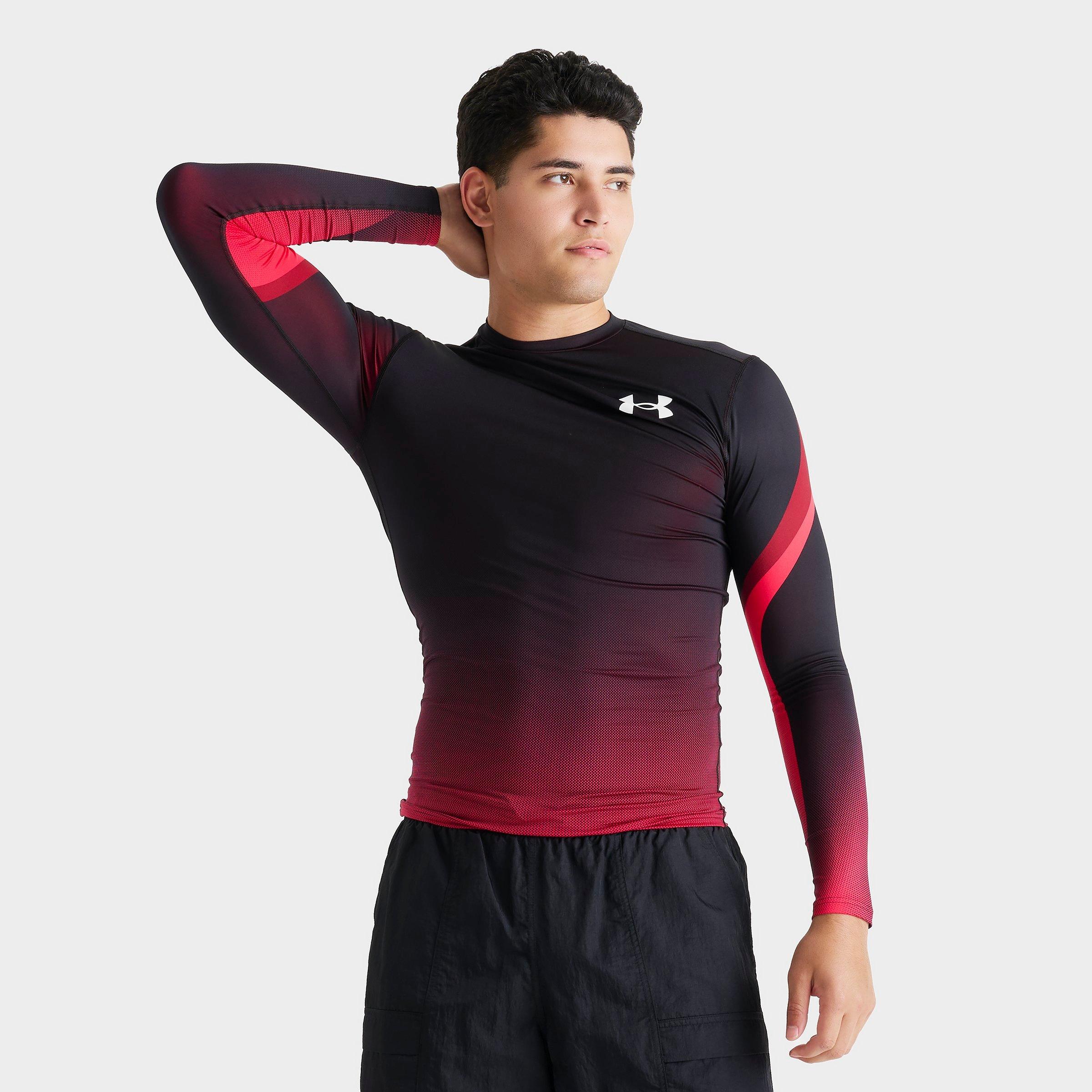 Under Armour Men's HeatGear Sublimated Long-Sleeve Training Top in Red/Black/White Size: Small