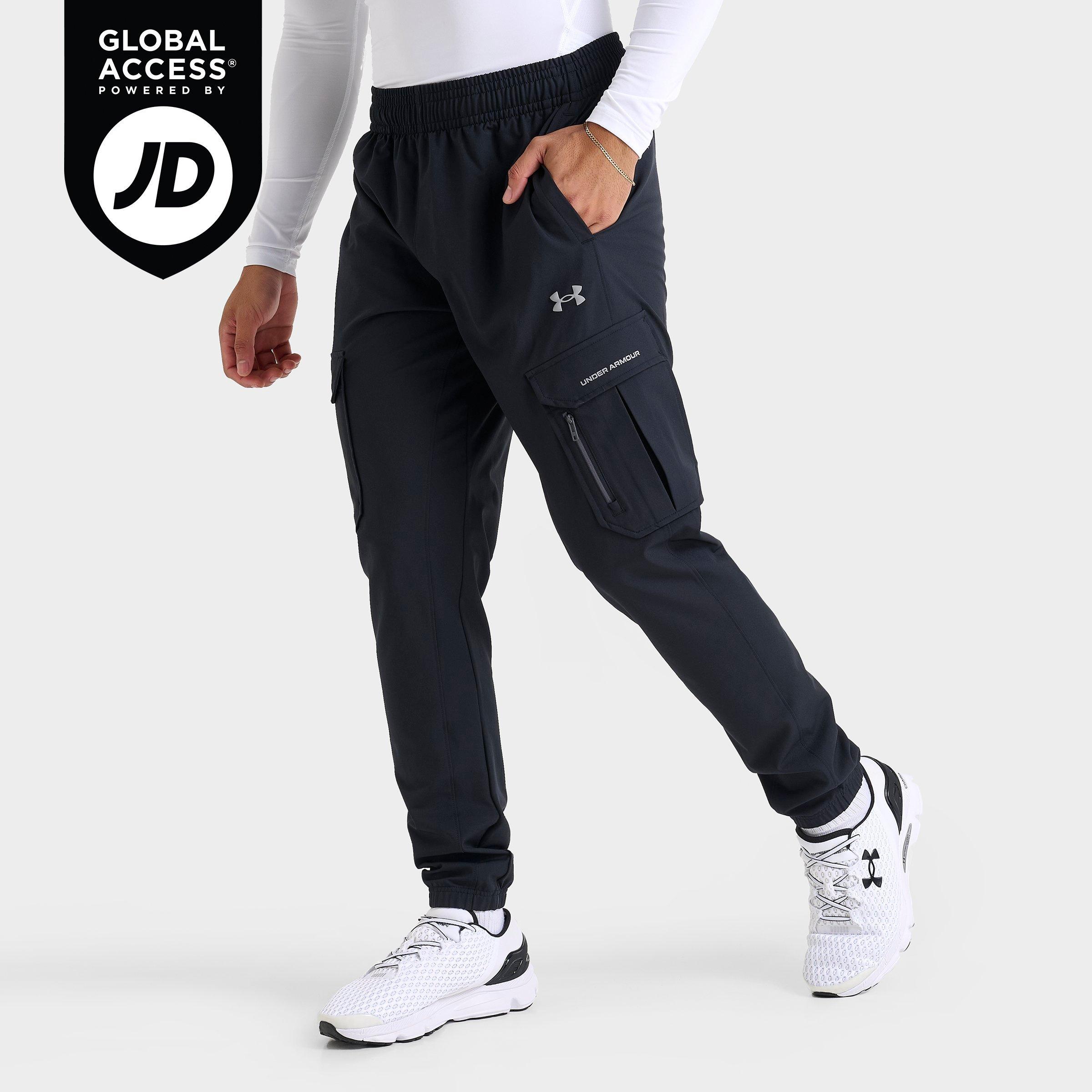 Under Armour Men's UA Woven Cargo Jogger Pants in Black/Steel Size: Small