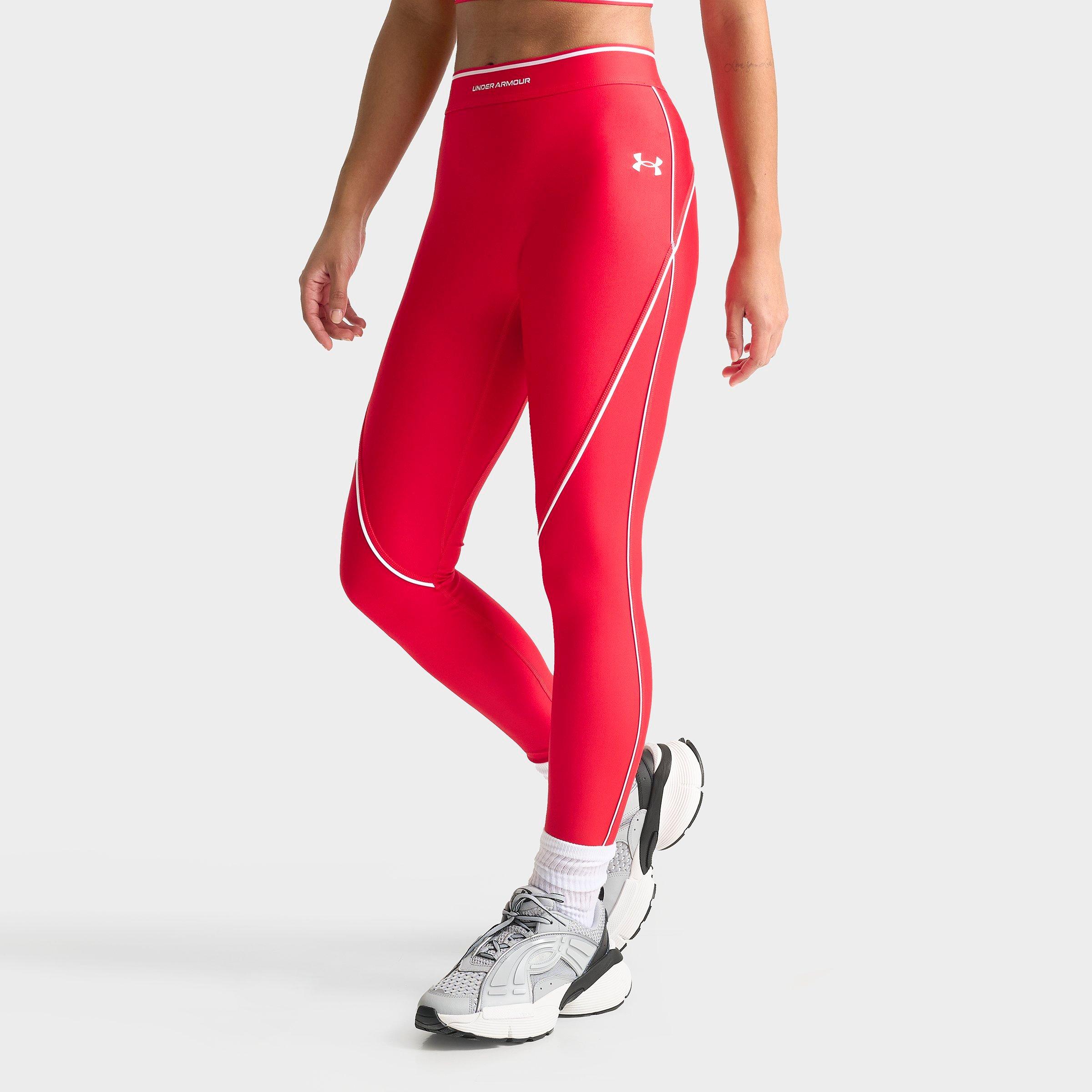 Under Armour Women's HeatGear No-Slip Waistband Performance Leggings in Red Size: Small