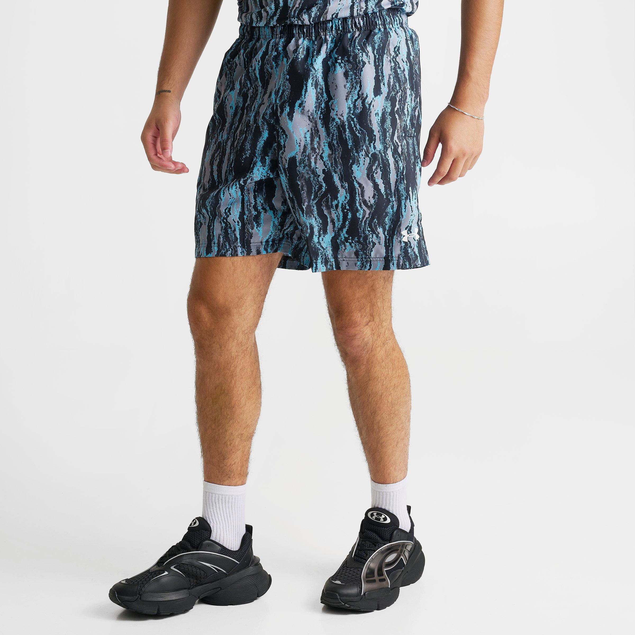 Under Armour Men's Tech Print Woven Shorts in Black/Steel/Fresco Size: XL