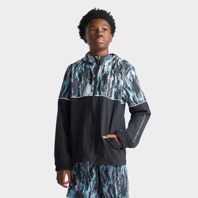 Big Kids' Under Armour Allover Print Full-Zip Woven Jacket