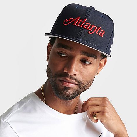 New Era Atlanta Script Icon 9fifty Snapback Hat In Navy
