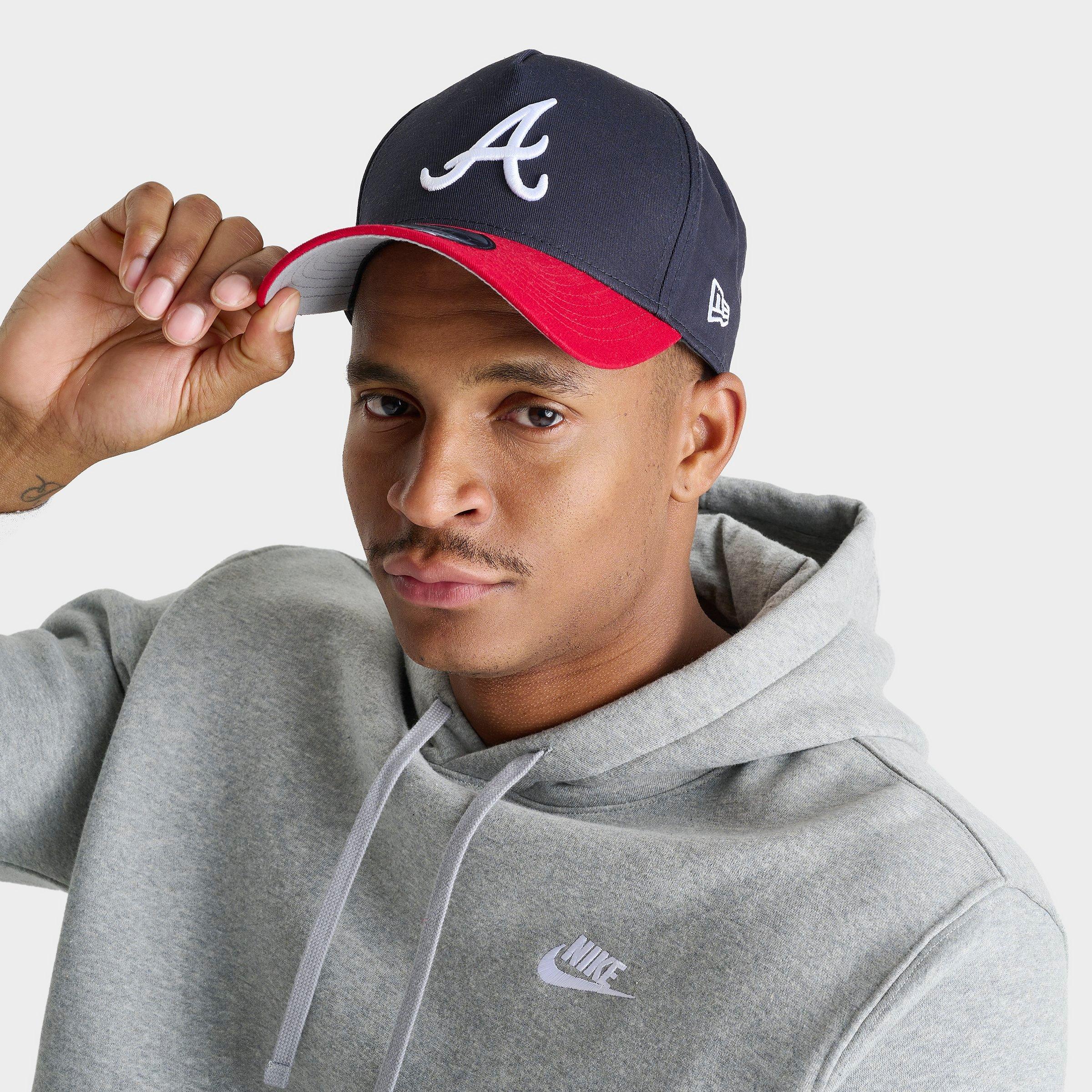 New Era Atlanta Braves MLB 9FORTY Core Snapback Hat in Black/Red