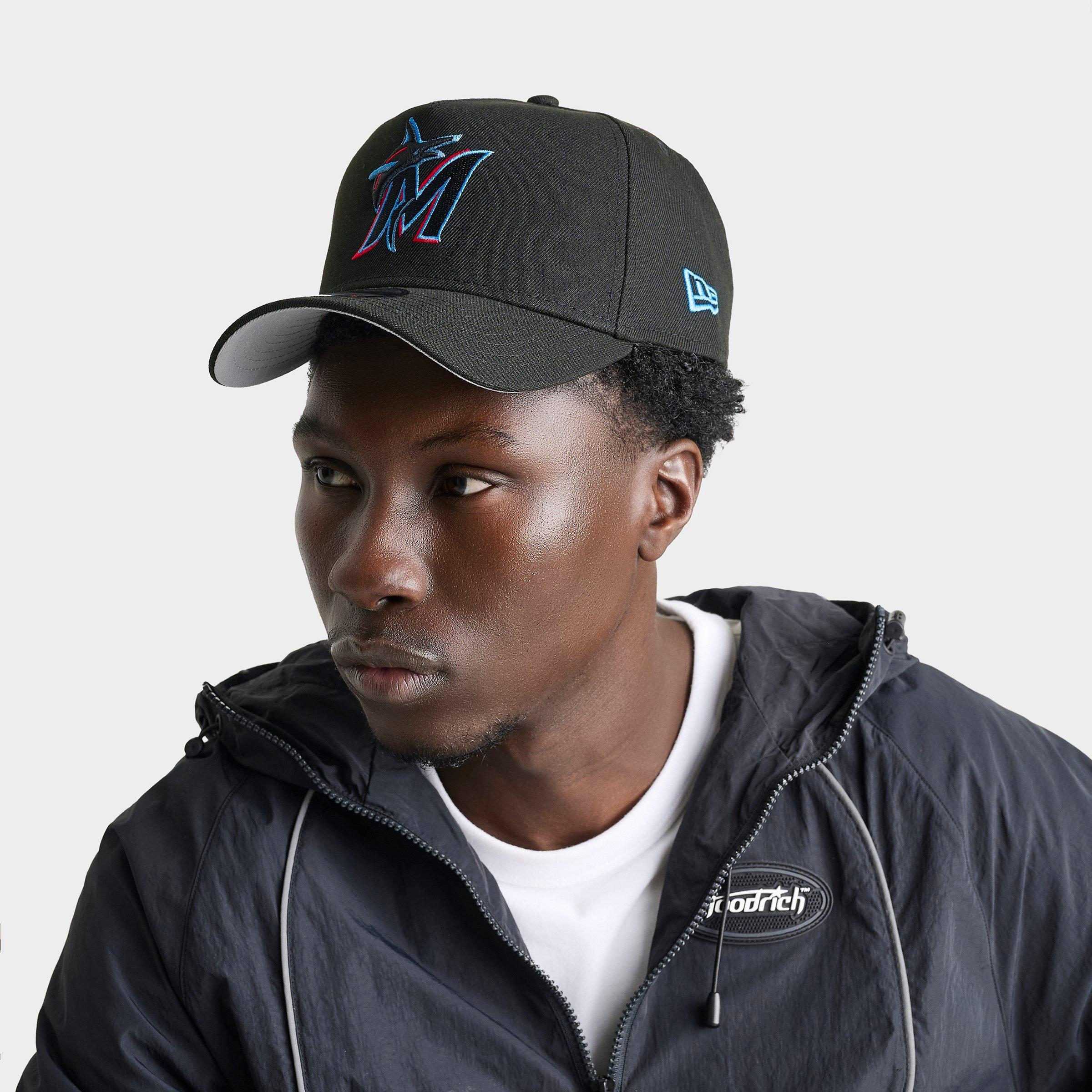 New Era Miami Marlins MLB 9FORTY A-Frame Snapback Hat in Black