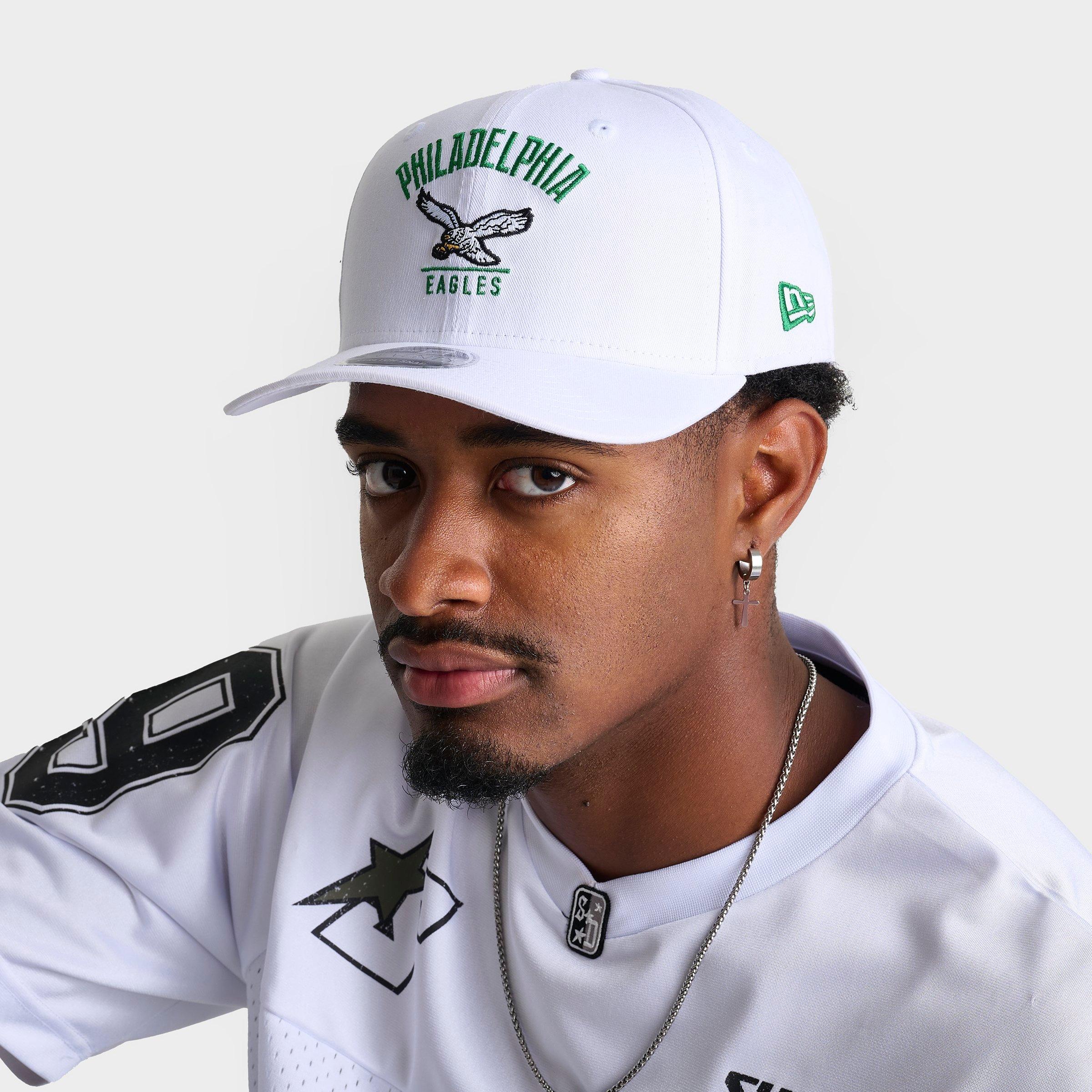 New Era Philadelphia Eagles NFL 9SEVENTY Stretch-Snap Snapback Hat in White/Green
