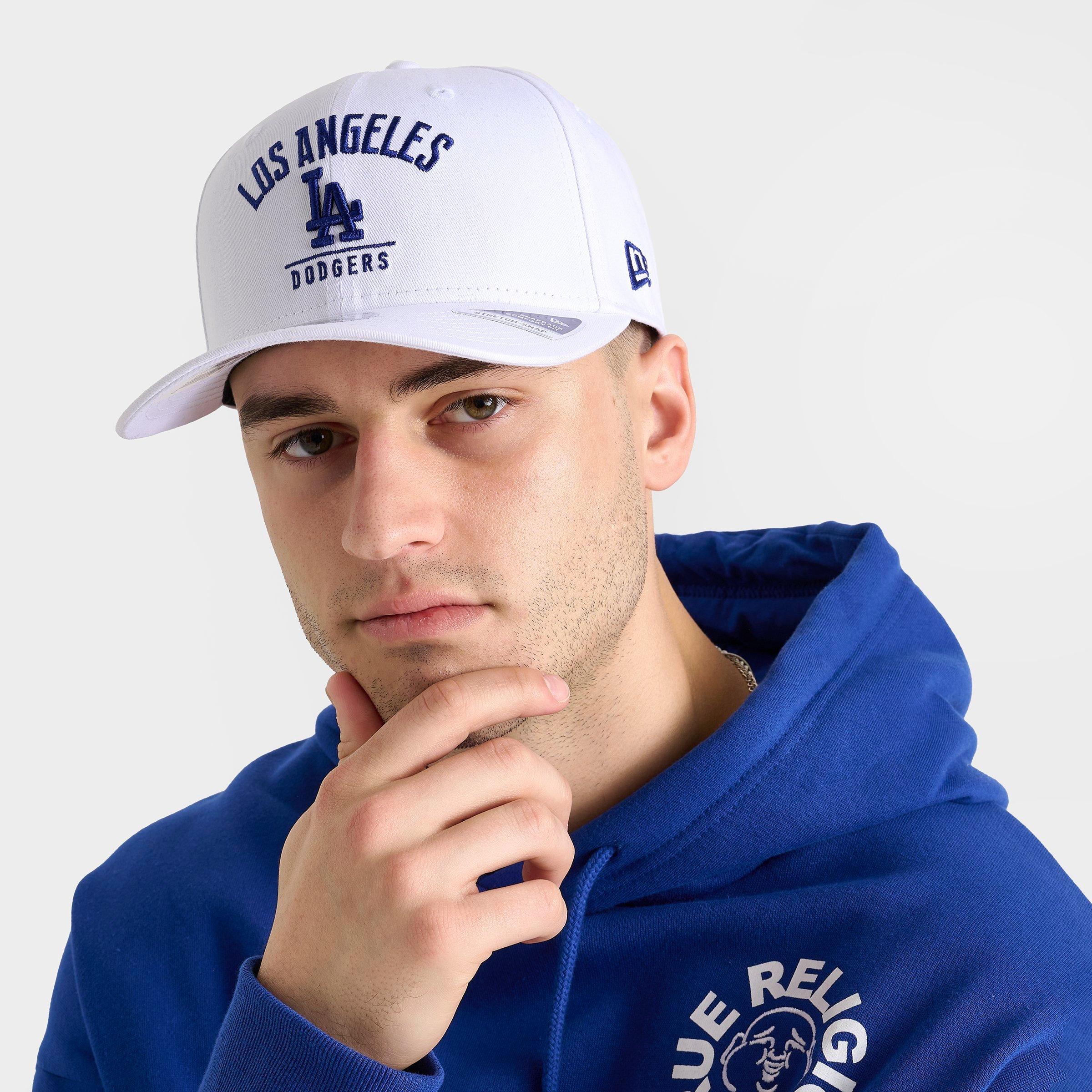 New Era Los Angeles Dodgers MLB 9SEVENTY Stretch-Snap Snapback Hat in White/Blue