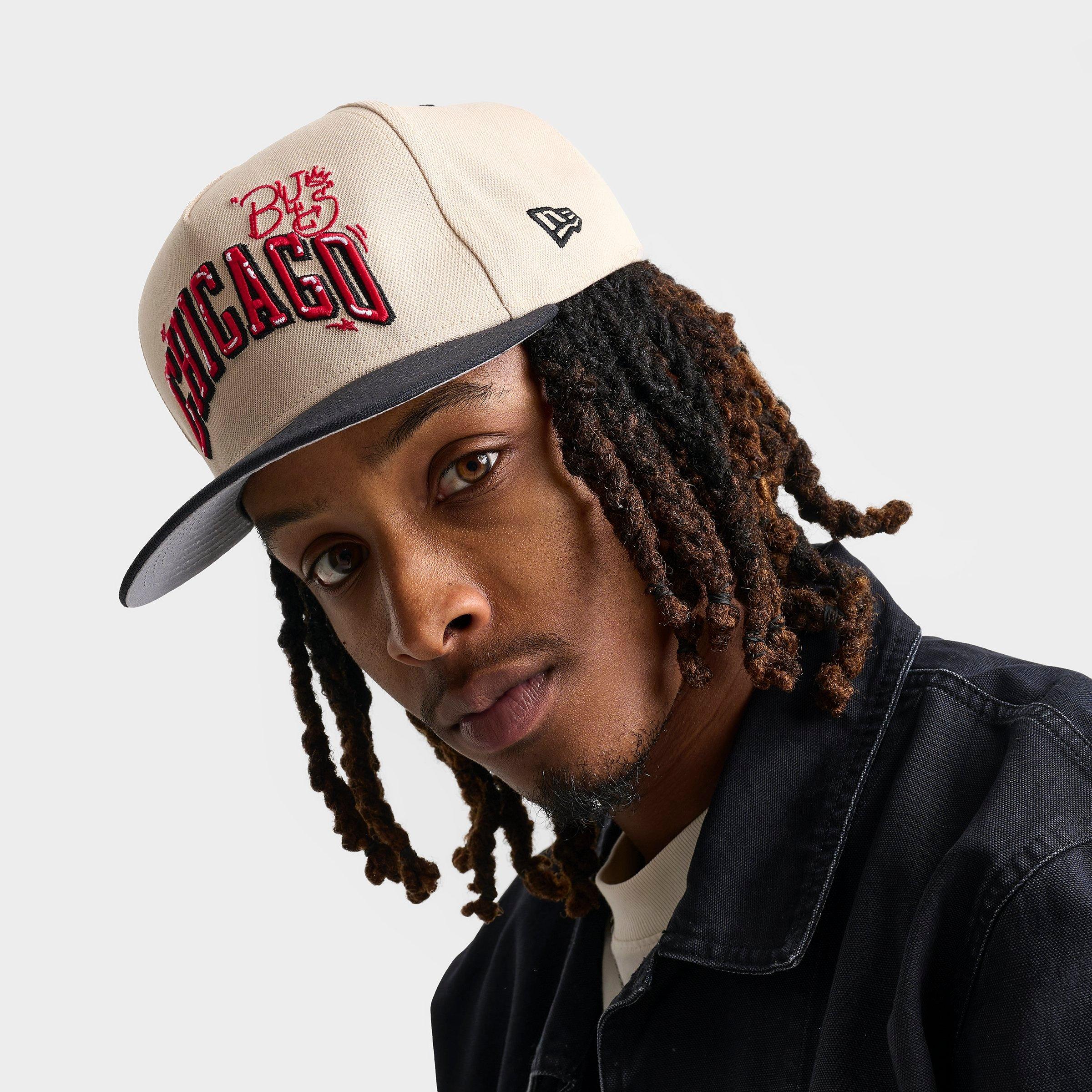 New Era Chicago Bulls NBA Team Art 9FIFTY Snapback Hat in Tan/Black/Red