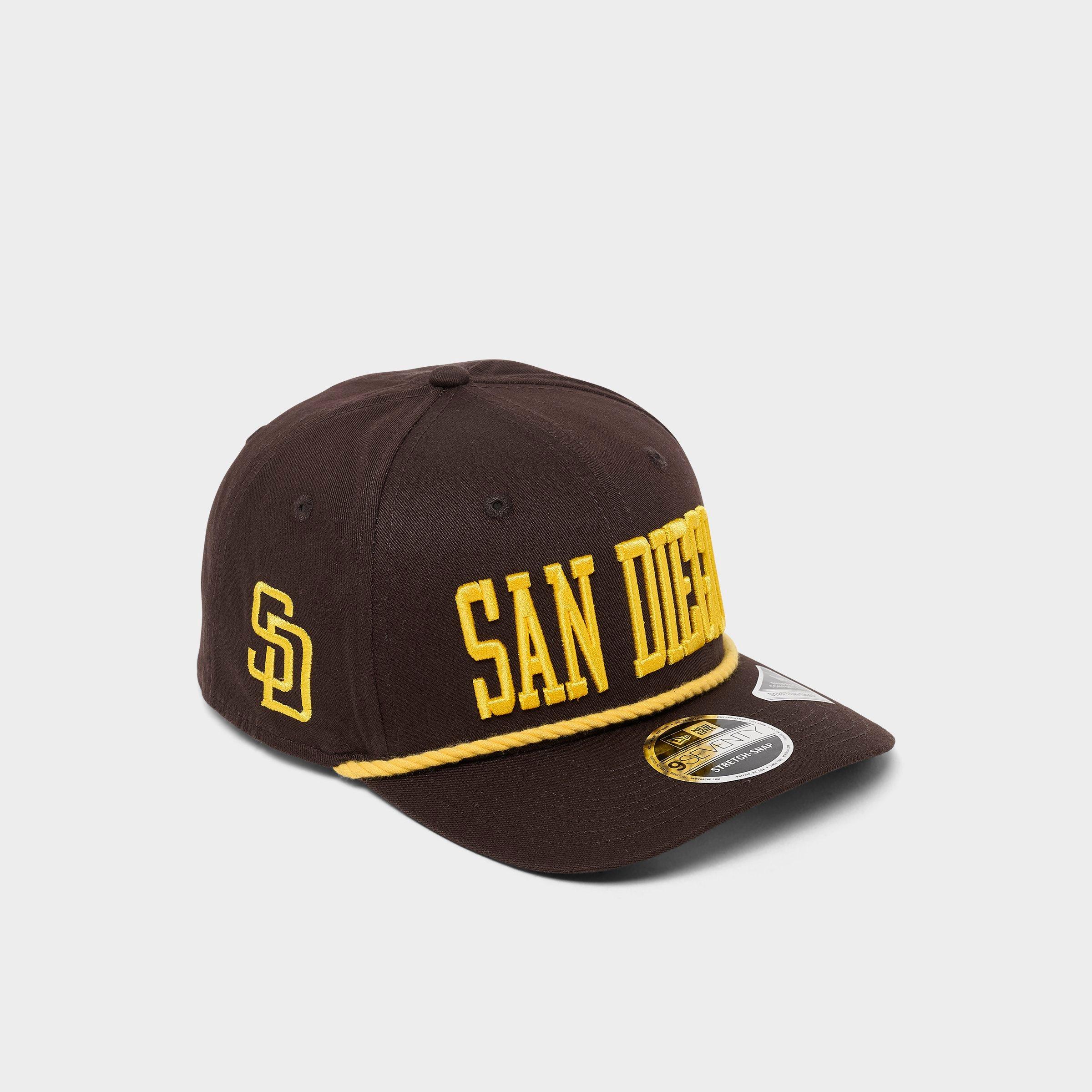 New Era San Diego Padres MLB City Connect 9SEVENTY Stretch-Snap Snapback Hat in Brown/Yellow