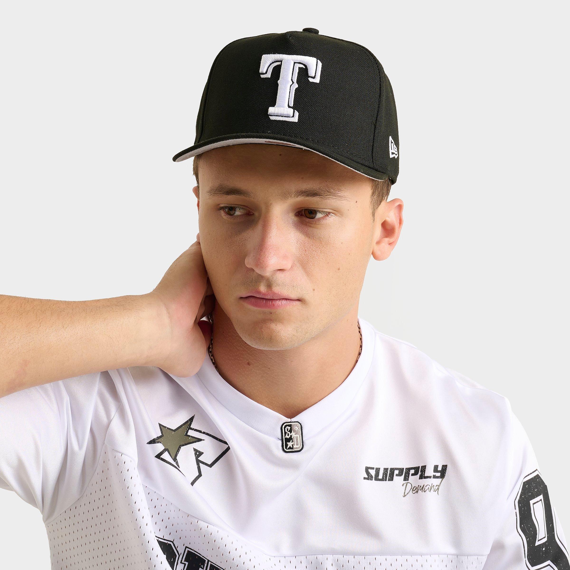 New Era Texas Rangers MLB 9FIFTY A-Frame Snapback Hat in Black/White