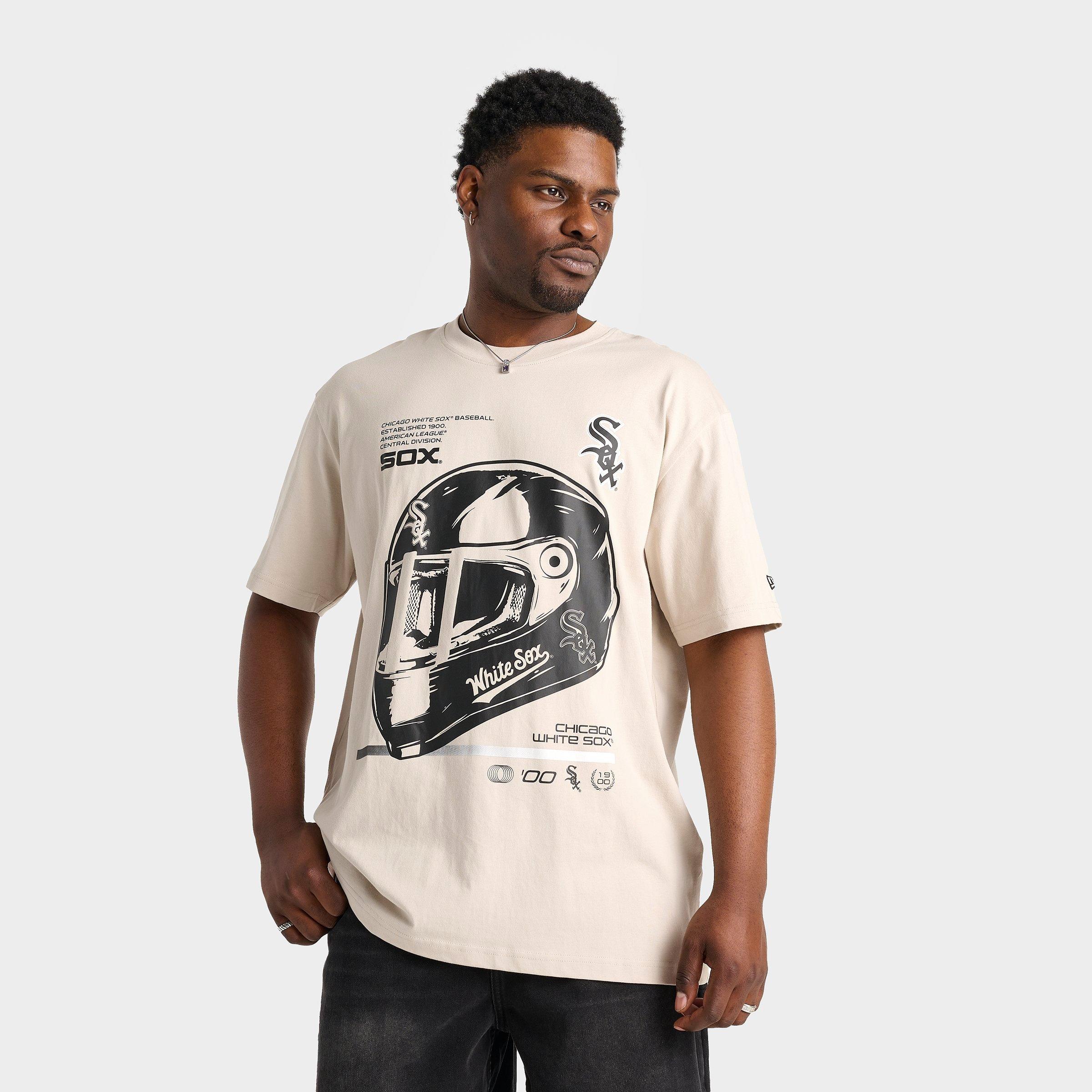 New Era Men's Chicago White Sox MLB Modern Speed Helmet T-Shirt in Stone Size: Small