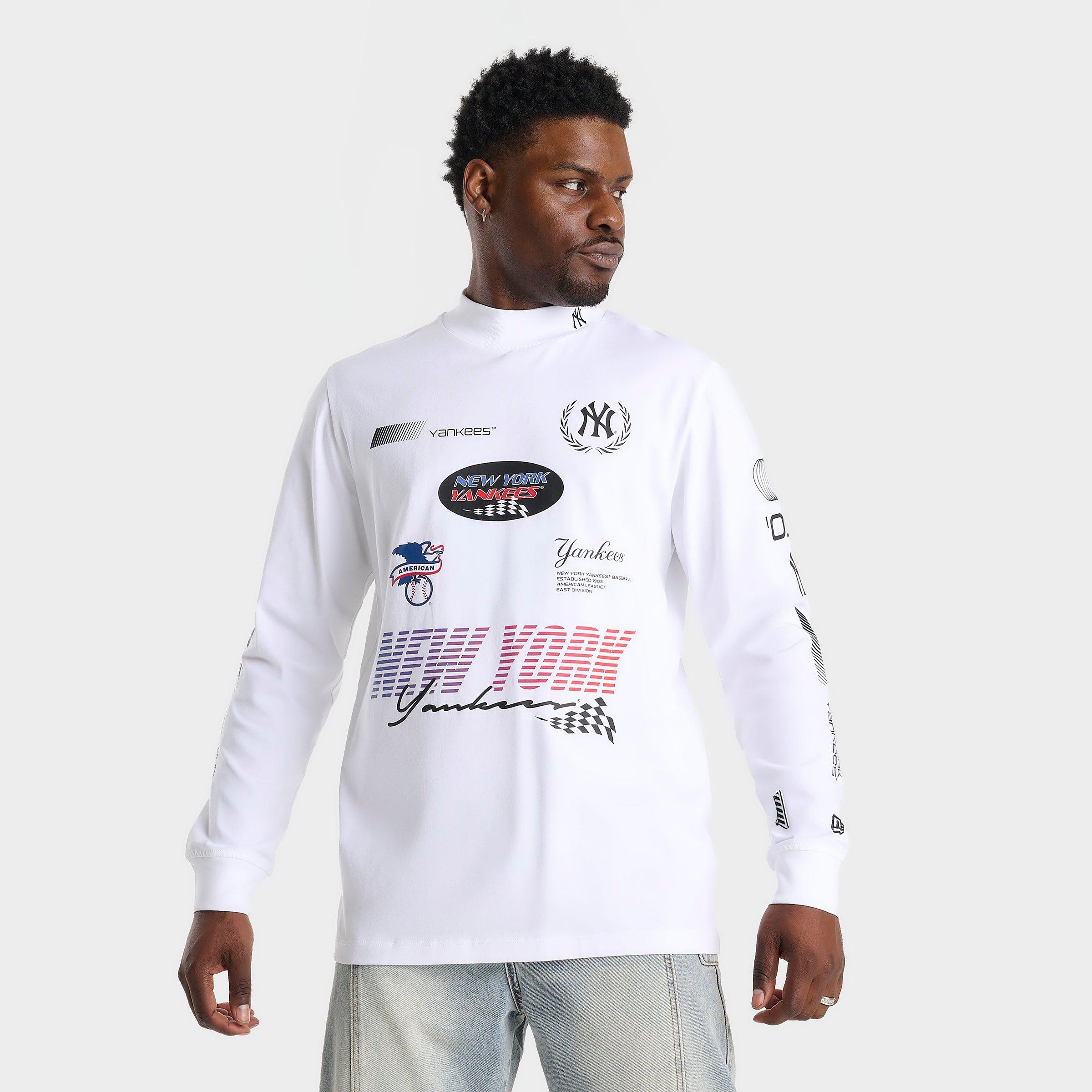 New Era Men's New York Yankees MLB Racing Graphic Long-Sleeve T-Shirt in White Size: Small