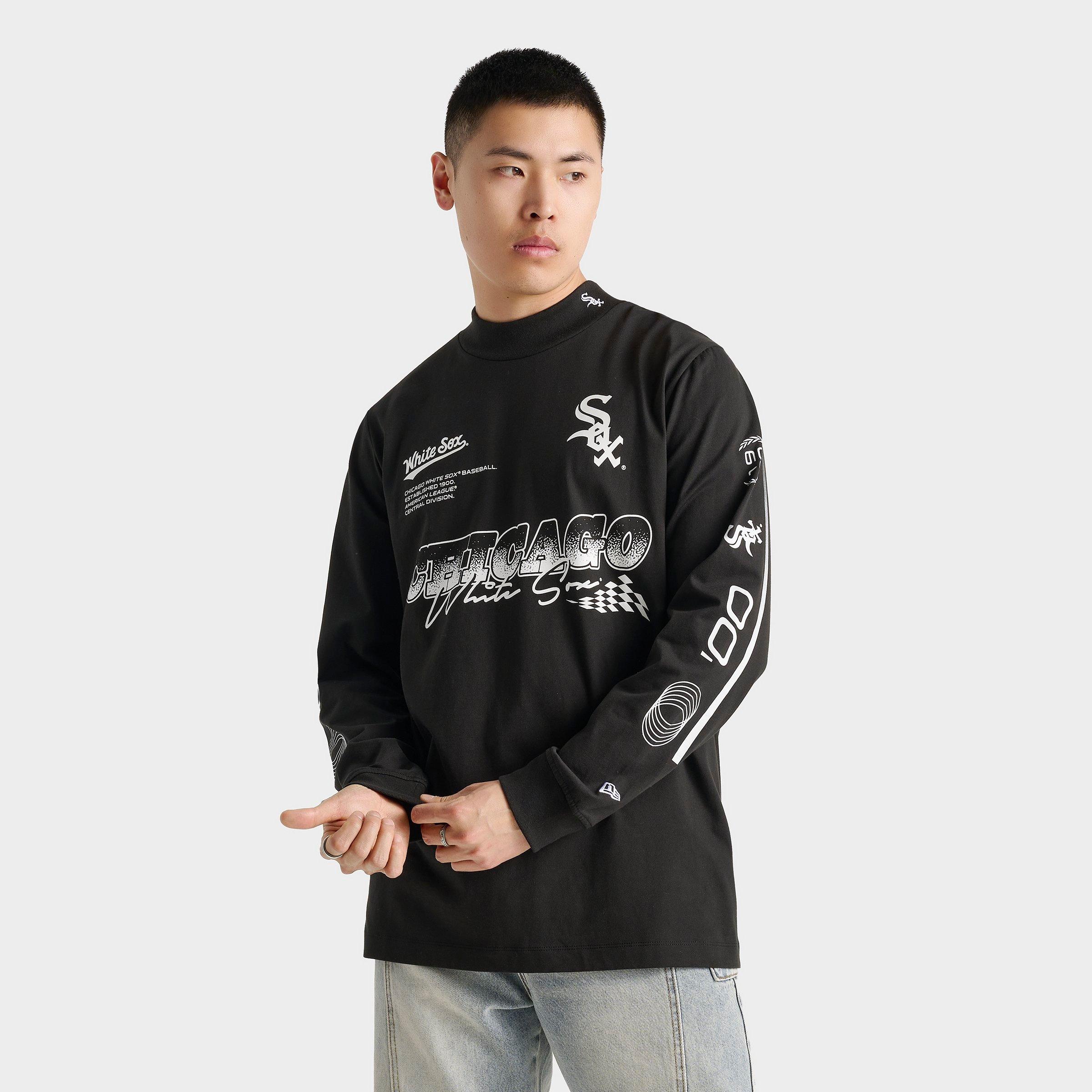 New Era Men's Chicago White Sox MLB Modern Speed Long-Sleeve T-Shirt in Black Size: Small