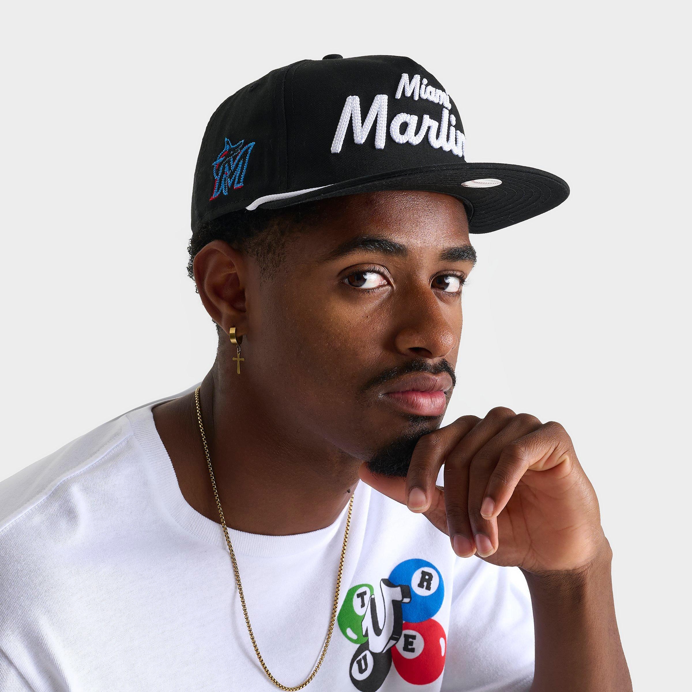 New Era Miami Marlins MLB The Golfer Snapback Hat in Black