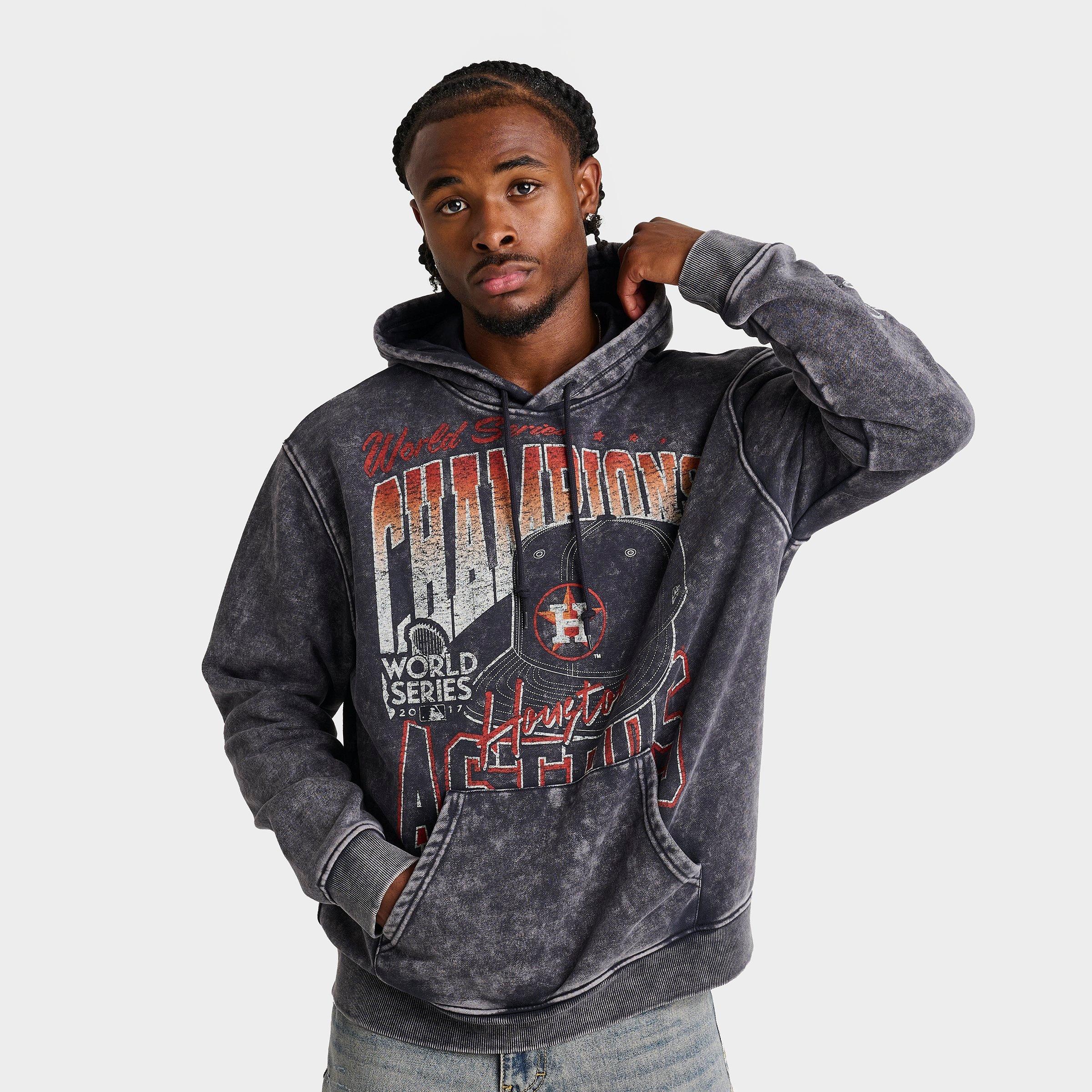 New Era Men's Houston Astros MLB Sport Classic World Series Graphic Hoodie in Navy/Orange/Silver Size: Small