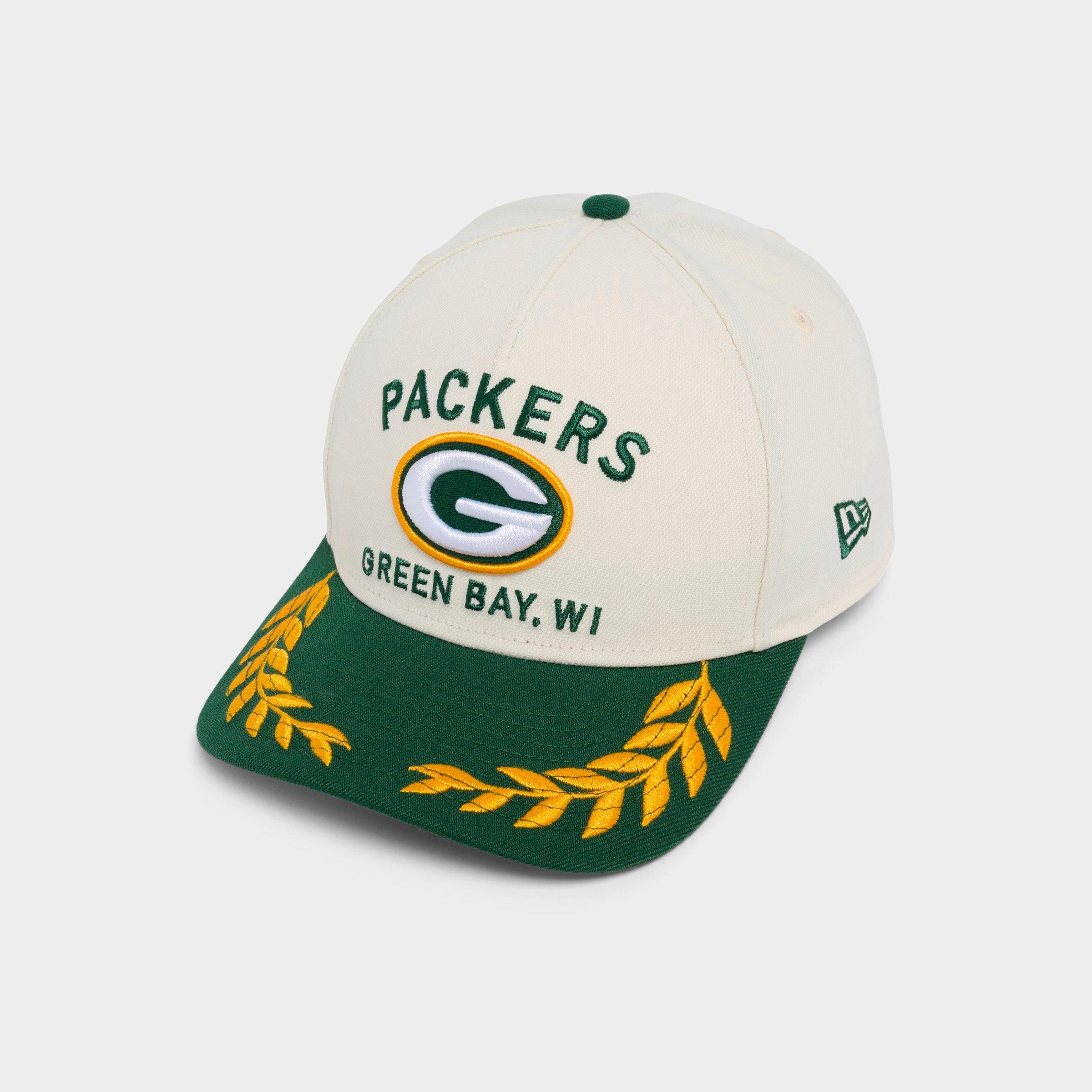 New Era Green Bay Packers NFL 2025 Draft 9FORTY M-Crown A-Frame Snapback Hat in Chrome/Green