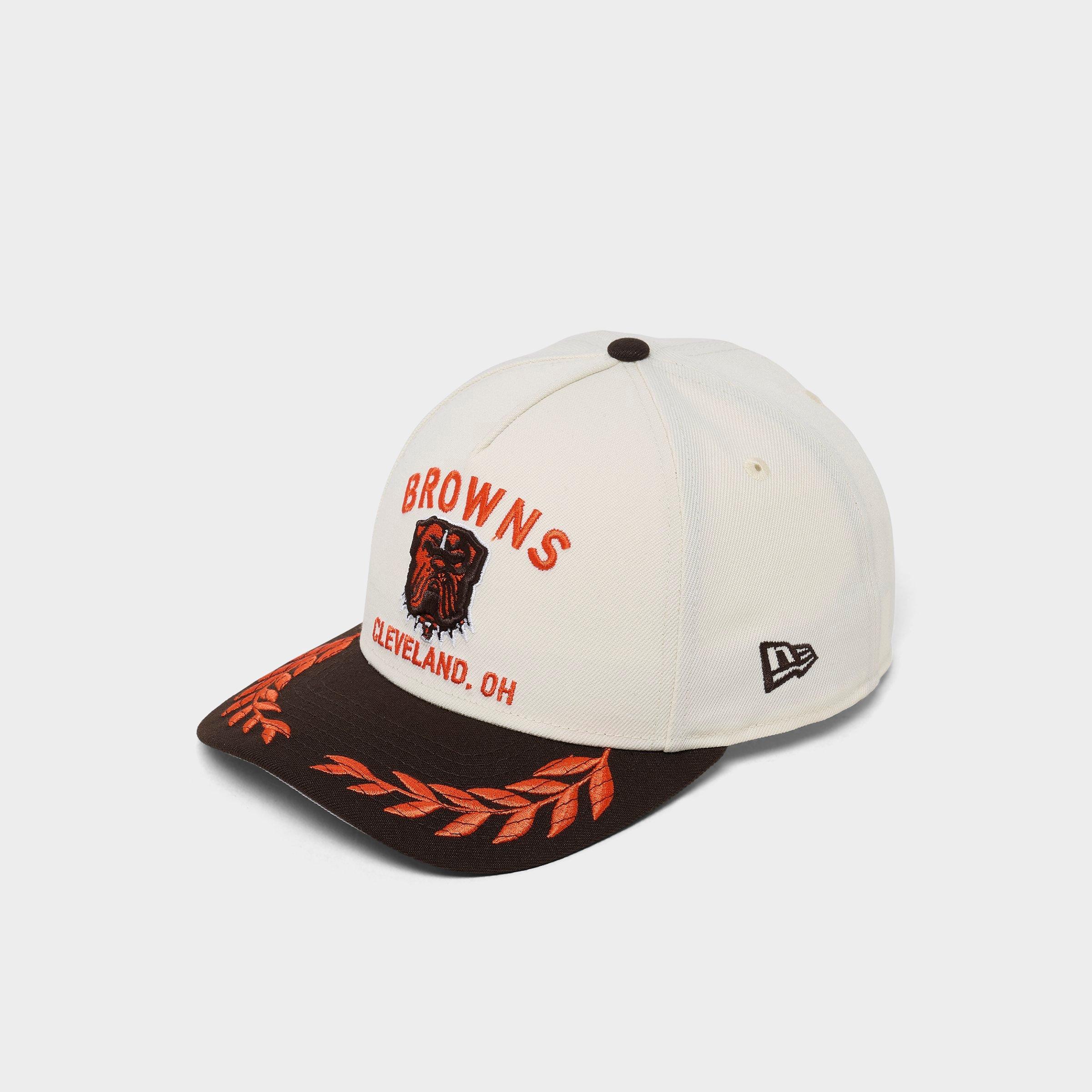 New Era Cleveland Browns NFL Draft 9FORTY M-Crown A-Frame Snapback Hat in Chrome/Black/Orange