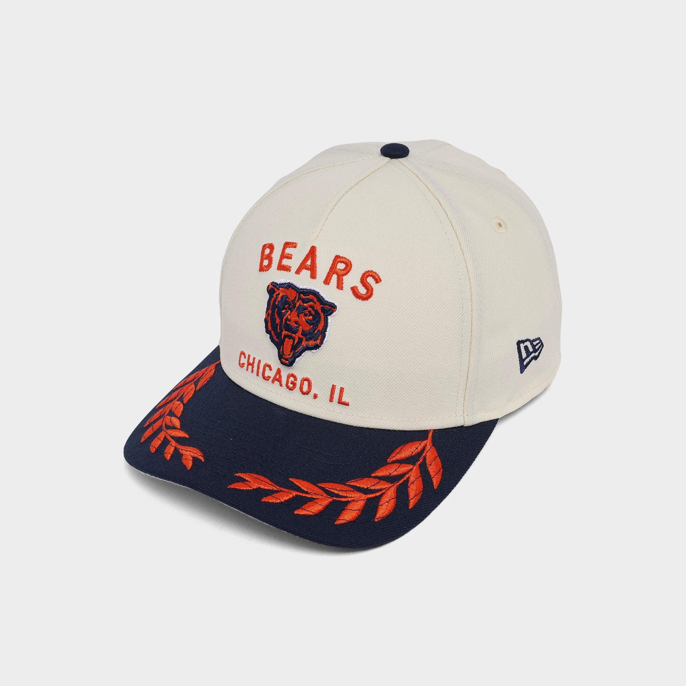New Era Chicago Bears NFL Draft 9FORTY M-Crown A-Frame Snapback Hat in Chrome/Black/Orange