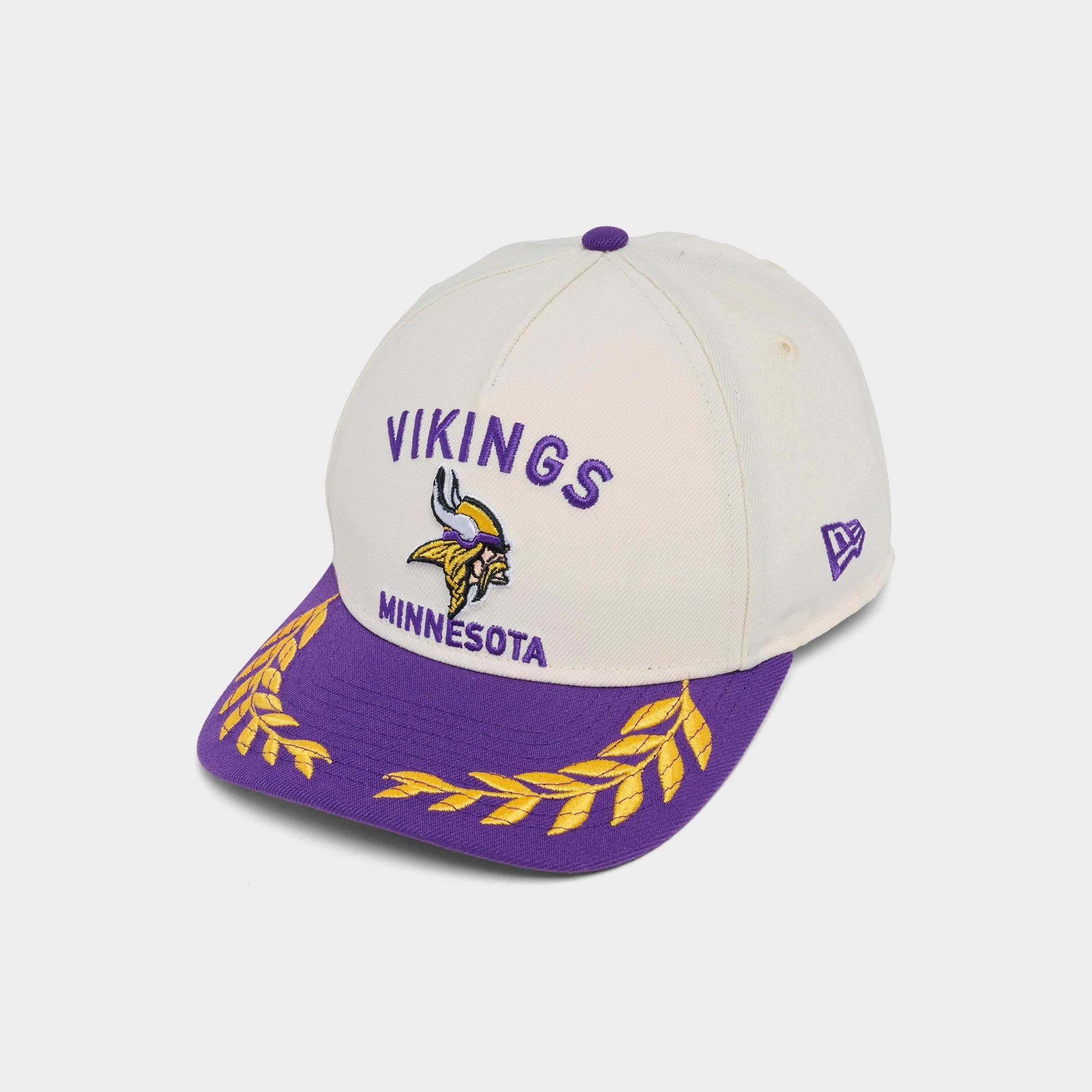New Era Minnesota Vikings NFL 2025 Draft 9FORTY M-Crown A-Frame Snapback Hat in Chrome/Purple