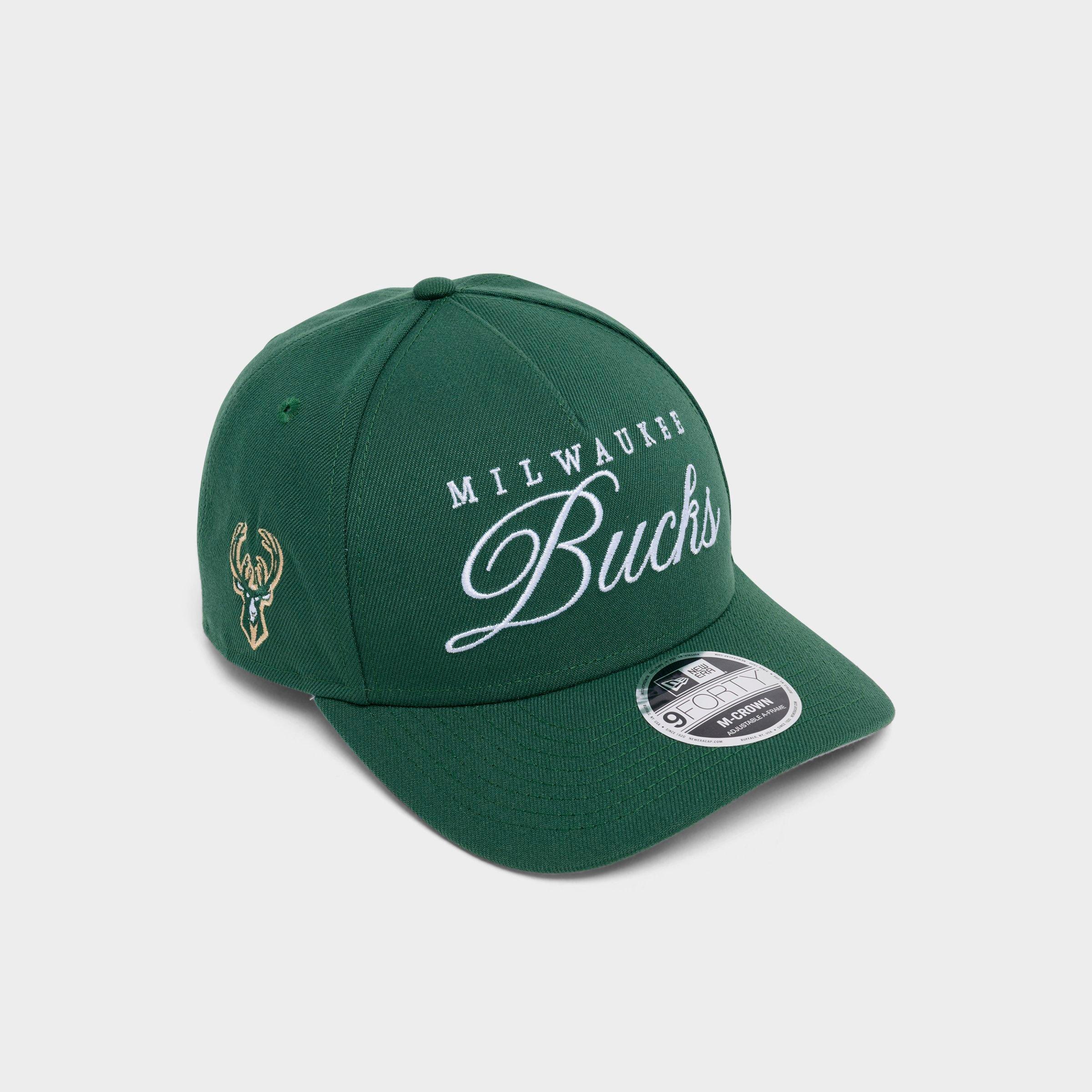 New Era Milwaukee Bucks NBA 9FORTY M-Crown A-Frame Snapback Hat in Green
