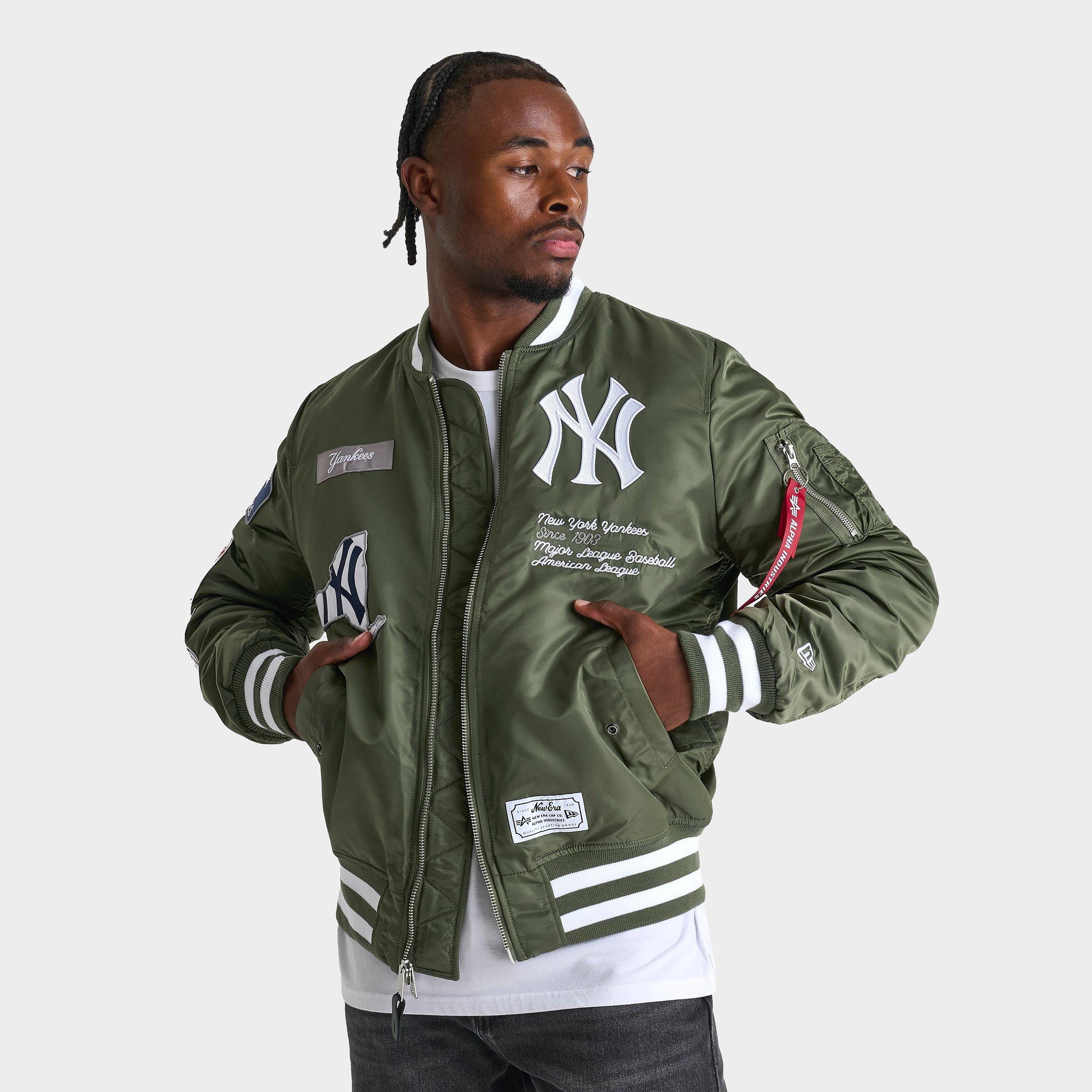New Era Men's X Alpha Industries New York Yankees Mlb Reversible Bomber Jacket In Green
