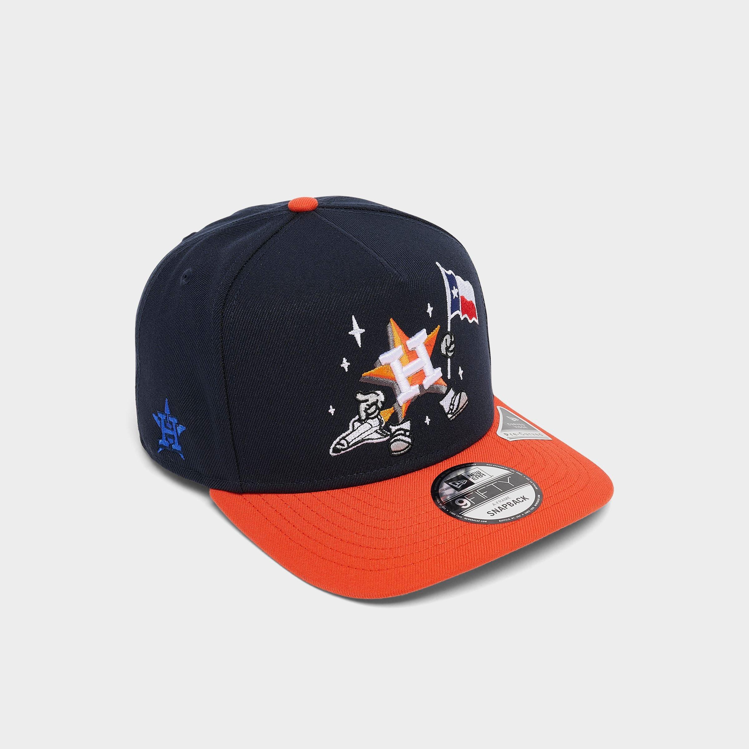 New Era Houston Astros MLB 9FIFTY A-Frame Cartoon Snapback Hat in Navy/Orange