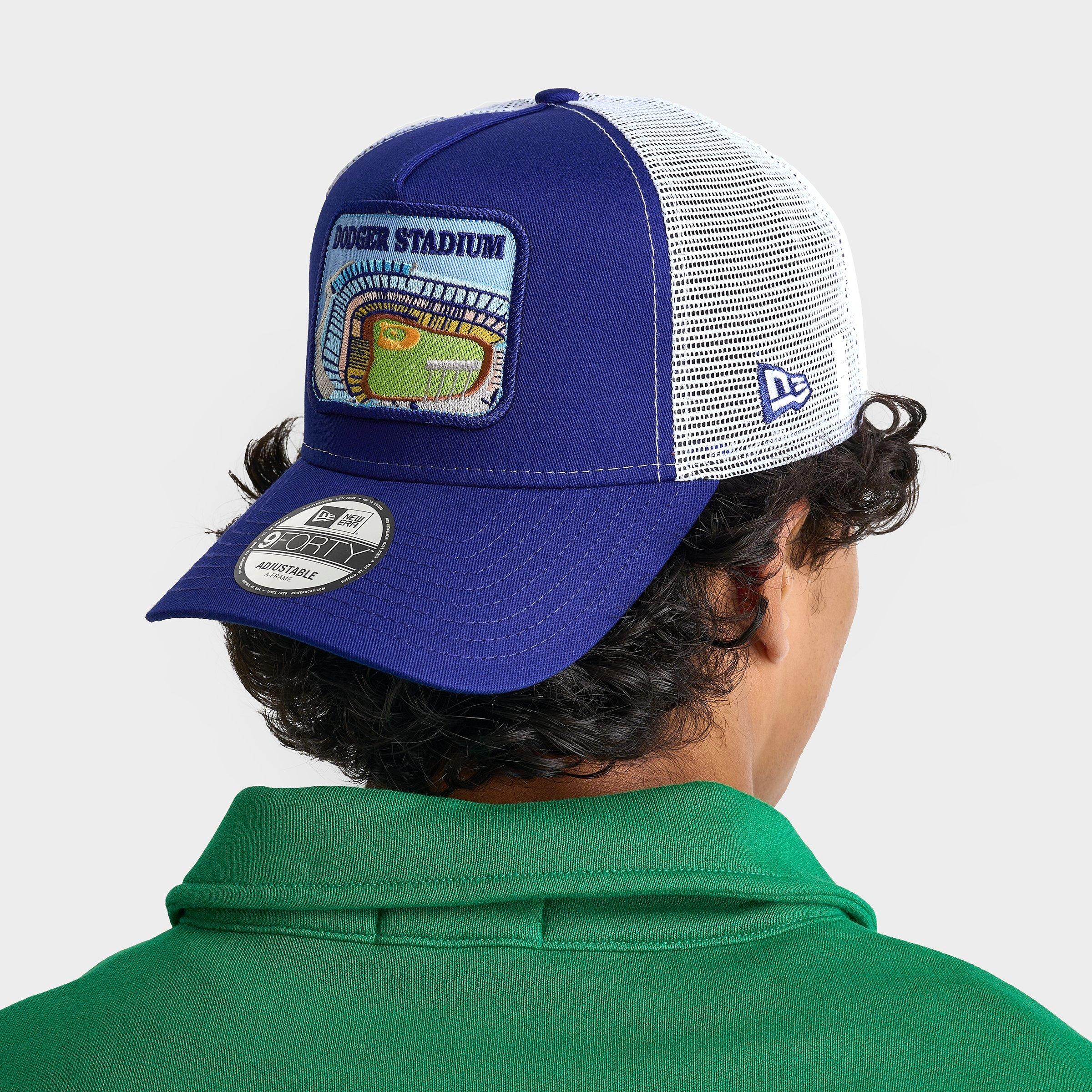 New Era Los Angeles Dodgers MLB 9FORTY A-Frame Trucker Hat in Dark Royal/White