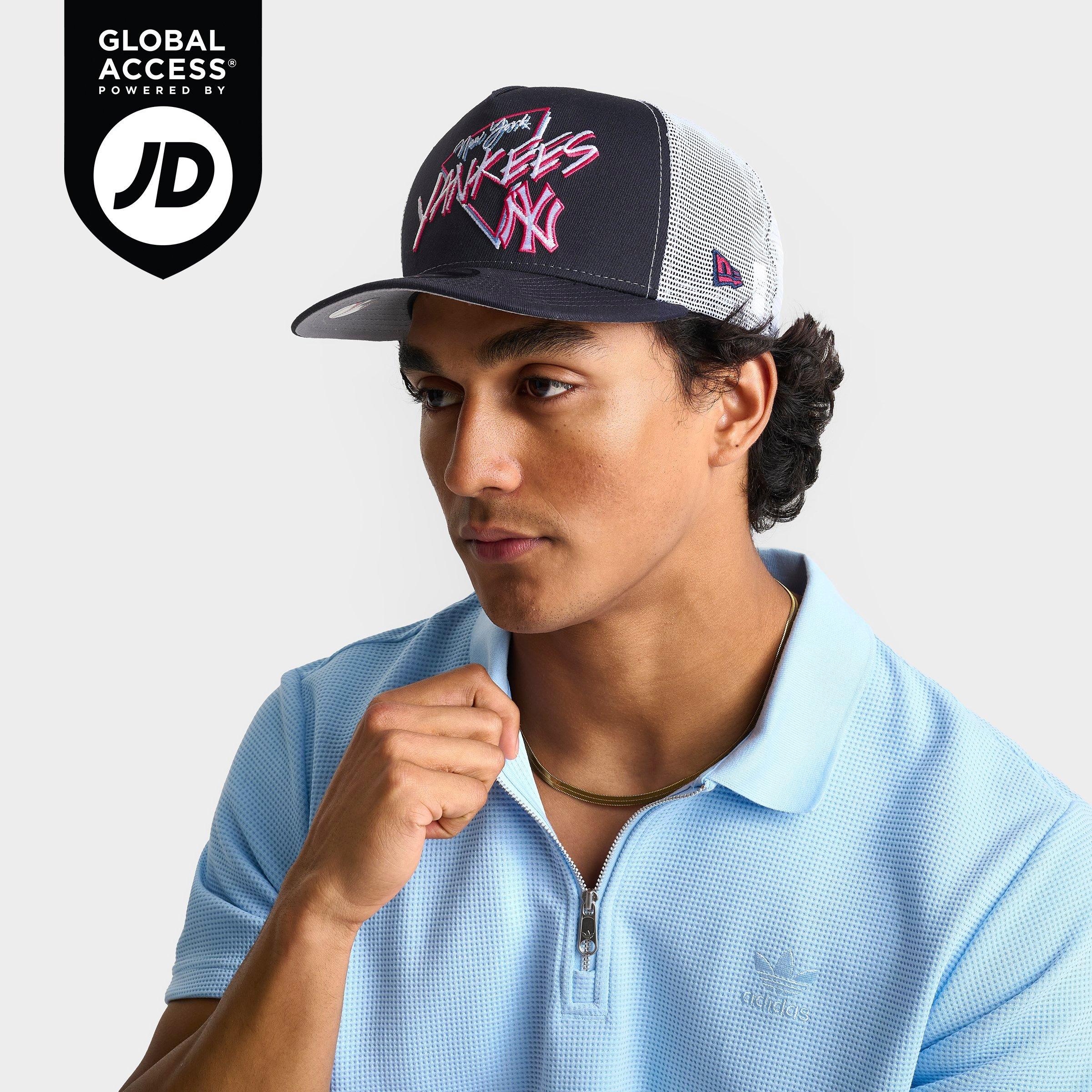 New Era New York Yankees MLB 9FIFTY A-Frame Trucker Hat in Dark Navy/White