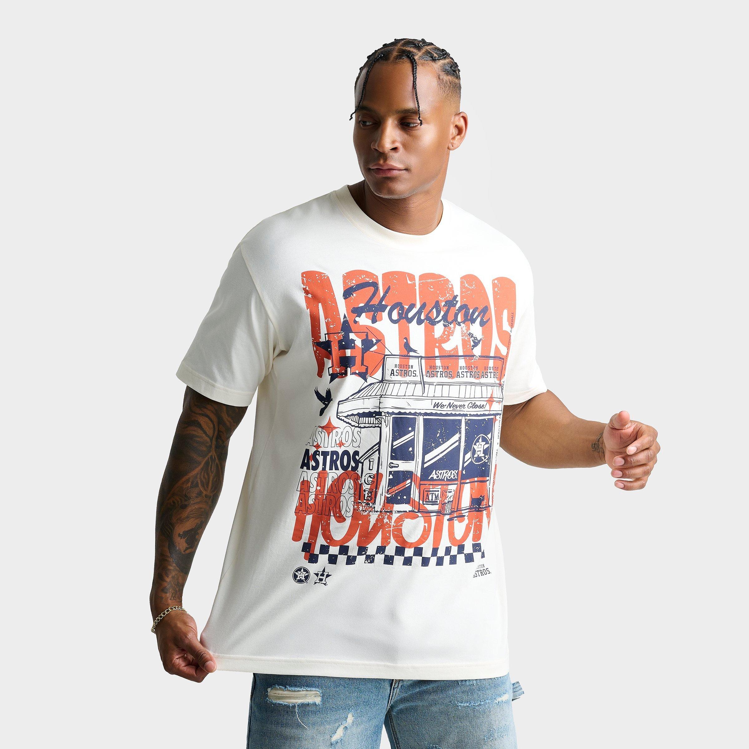 New Era Men's Houston Astros MLB Shop Graphic T-Shirt in Cream Size: Small
