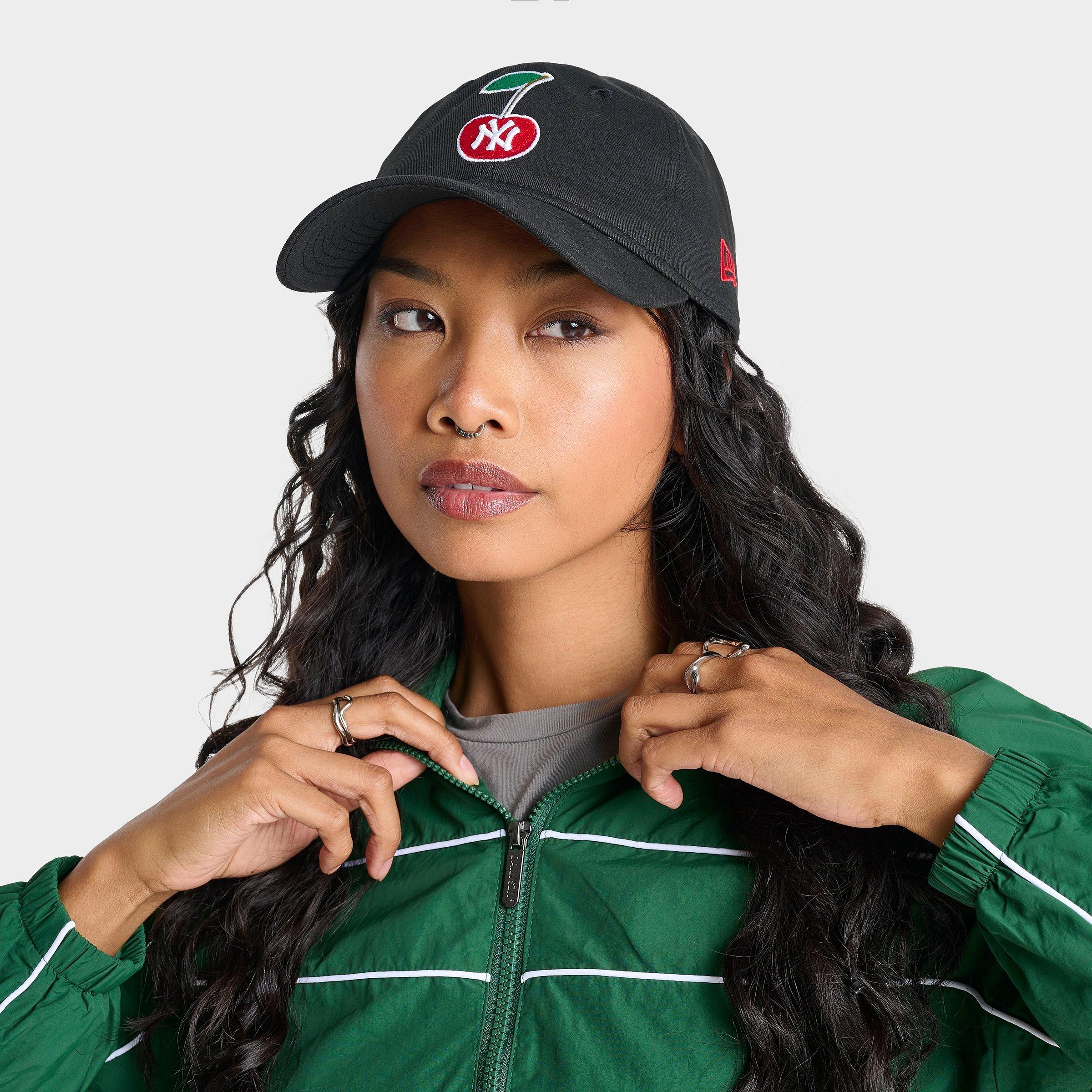 New Era New York Yankees MLB 9TWENTY Cherry Strapback Hat in Black/Red