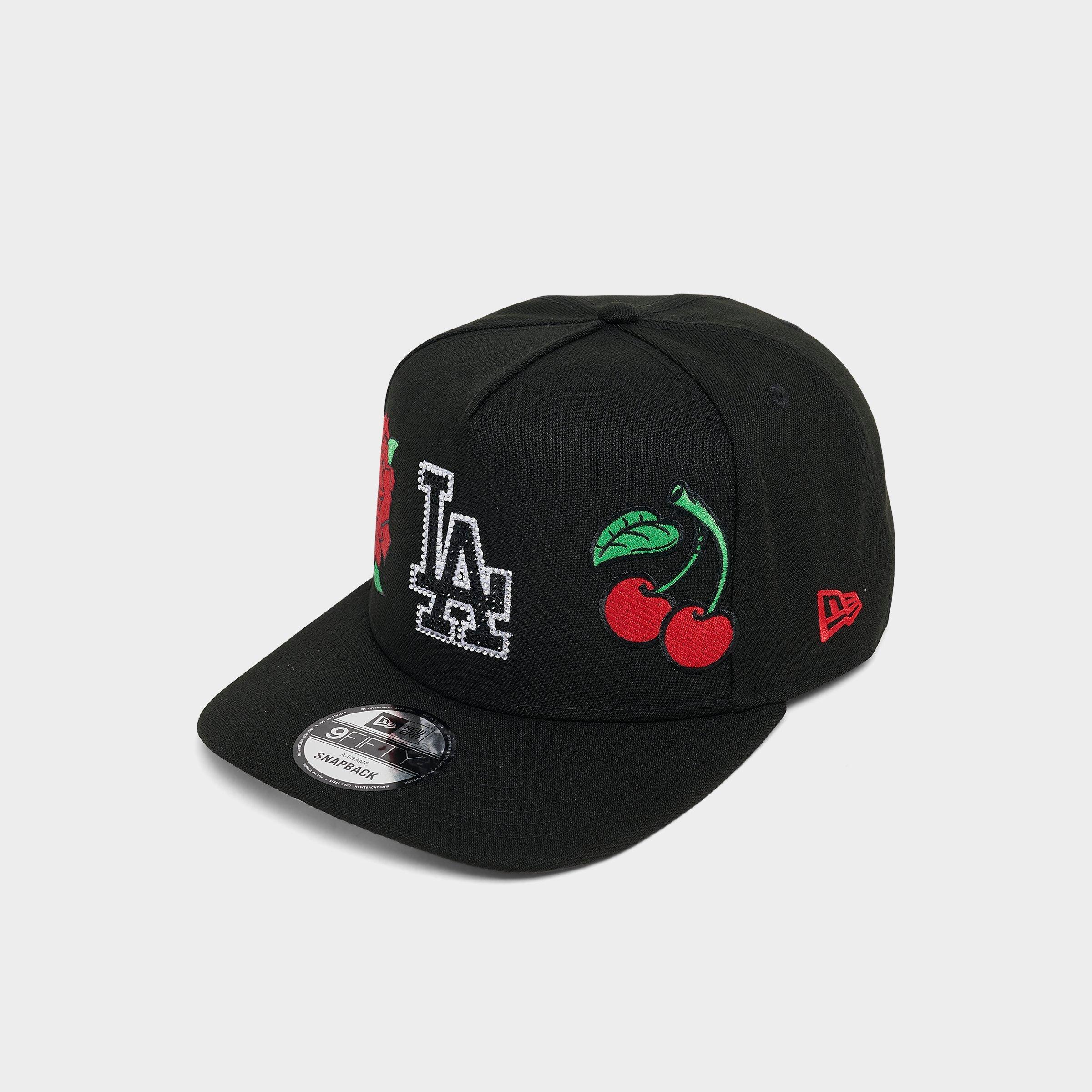 New Era Men's Los Angeles Dodgers MLB Rose & Cherry Snapback Hat in Black/Red/White