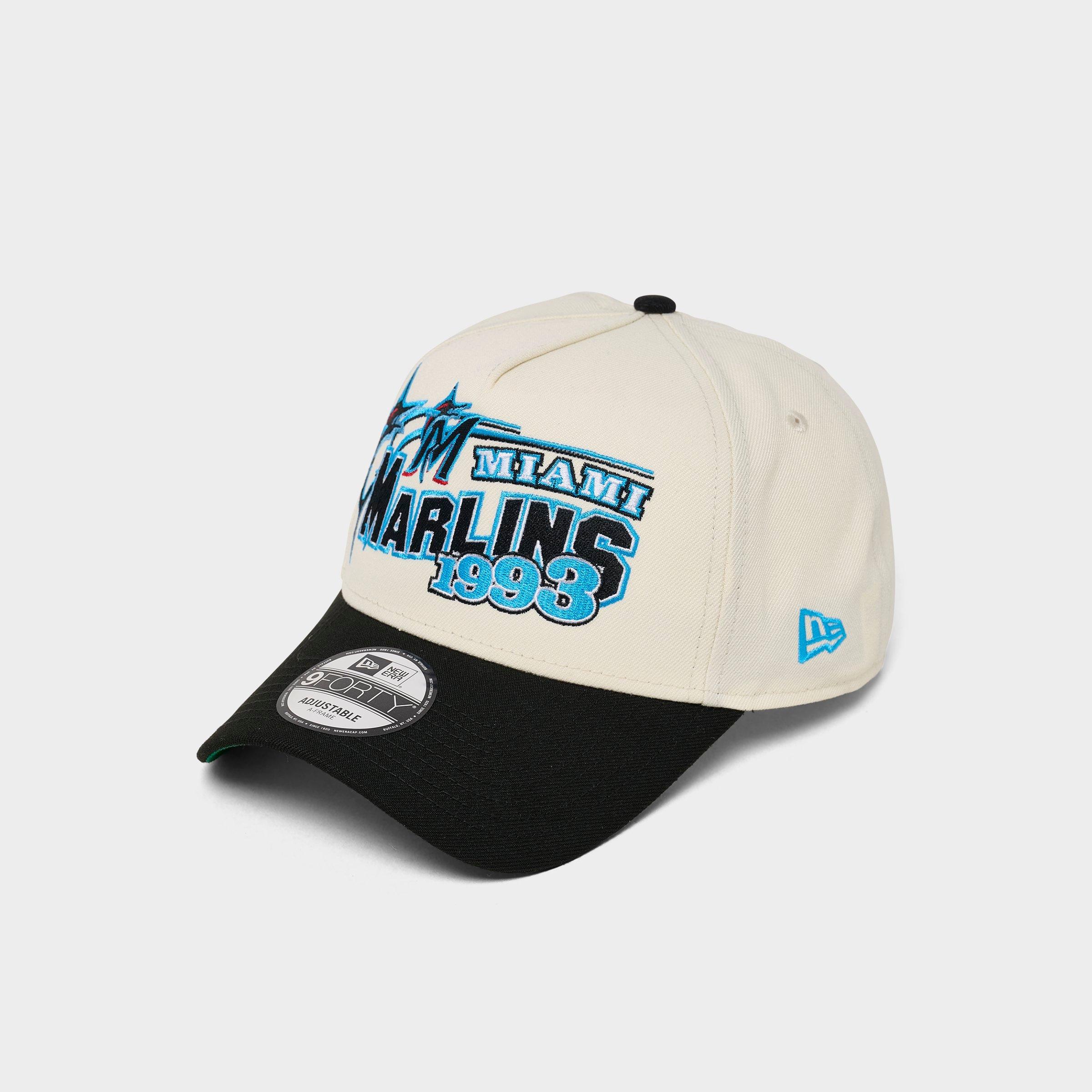 New Era Miami Marlins MLB Classic 9FORTY A-Frame Snapback Hat in Chrome/Black