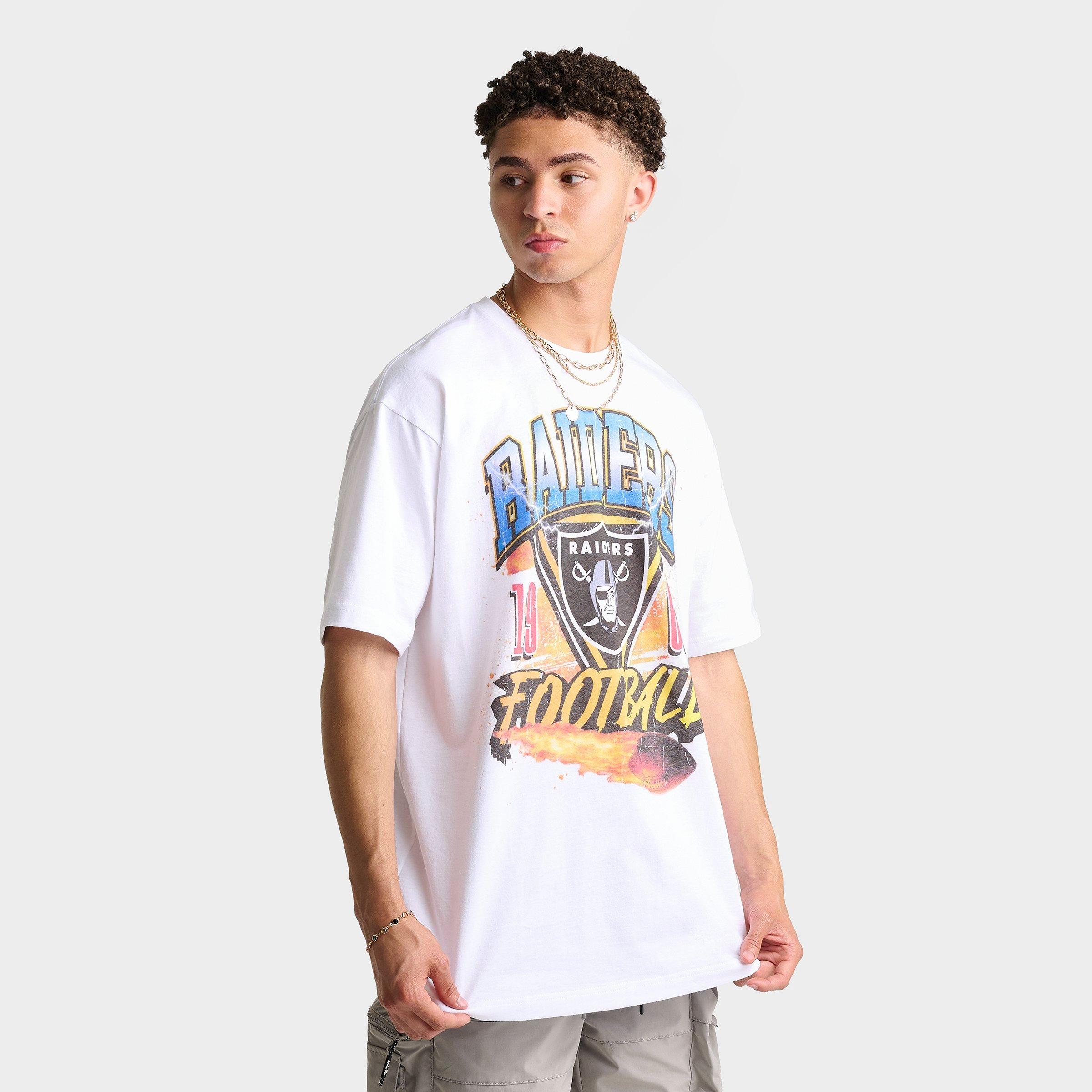 New Era Men's Las Vegas Raiders NFL On Fire T-Shirt in White Size: Large