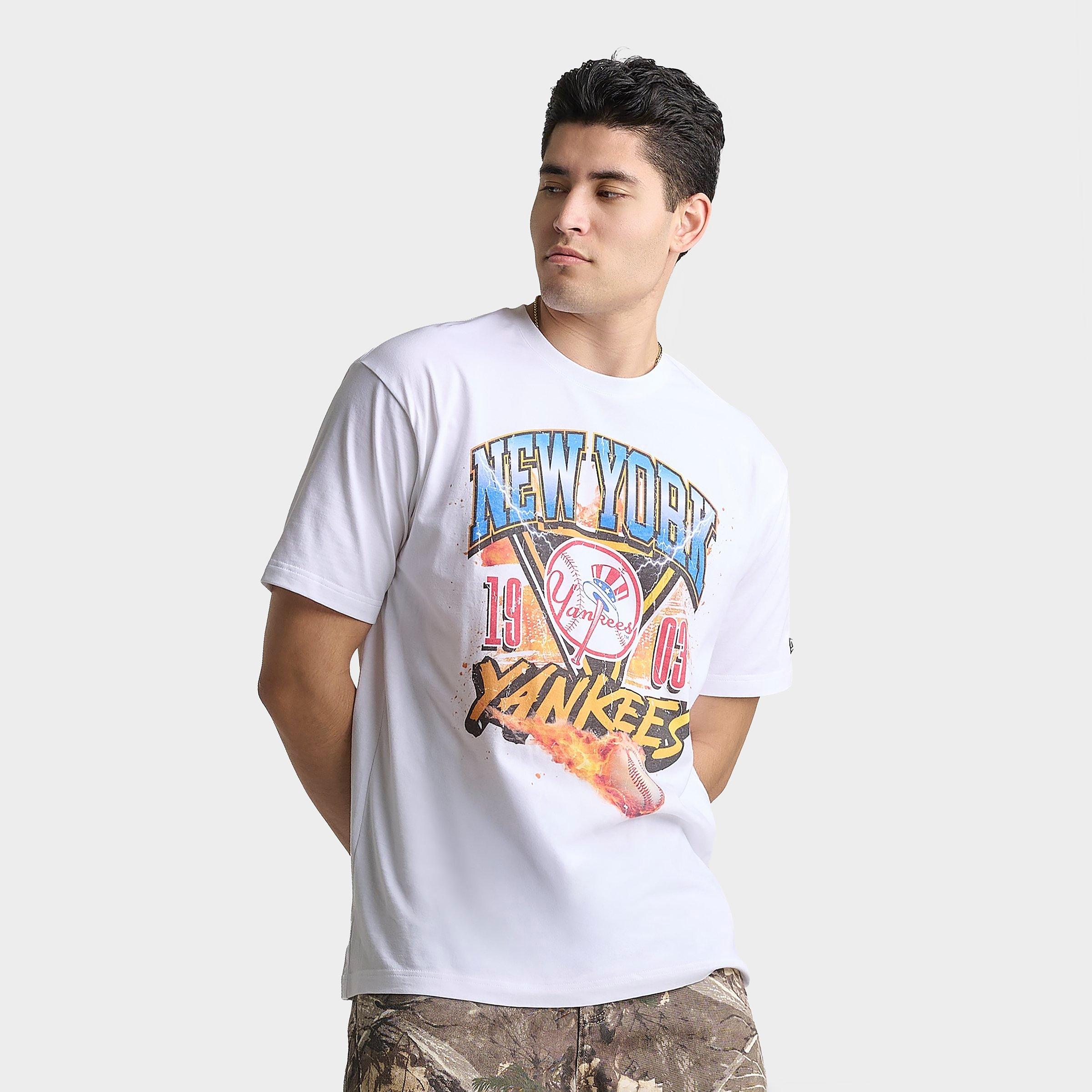 New Era Men's New York Yankees MLB On Fire T-Shirt in White Size: XL