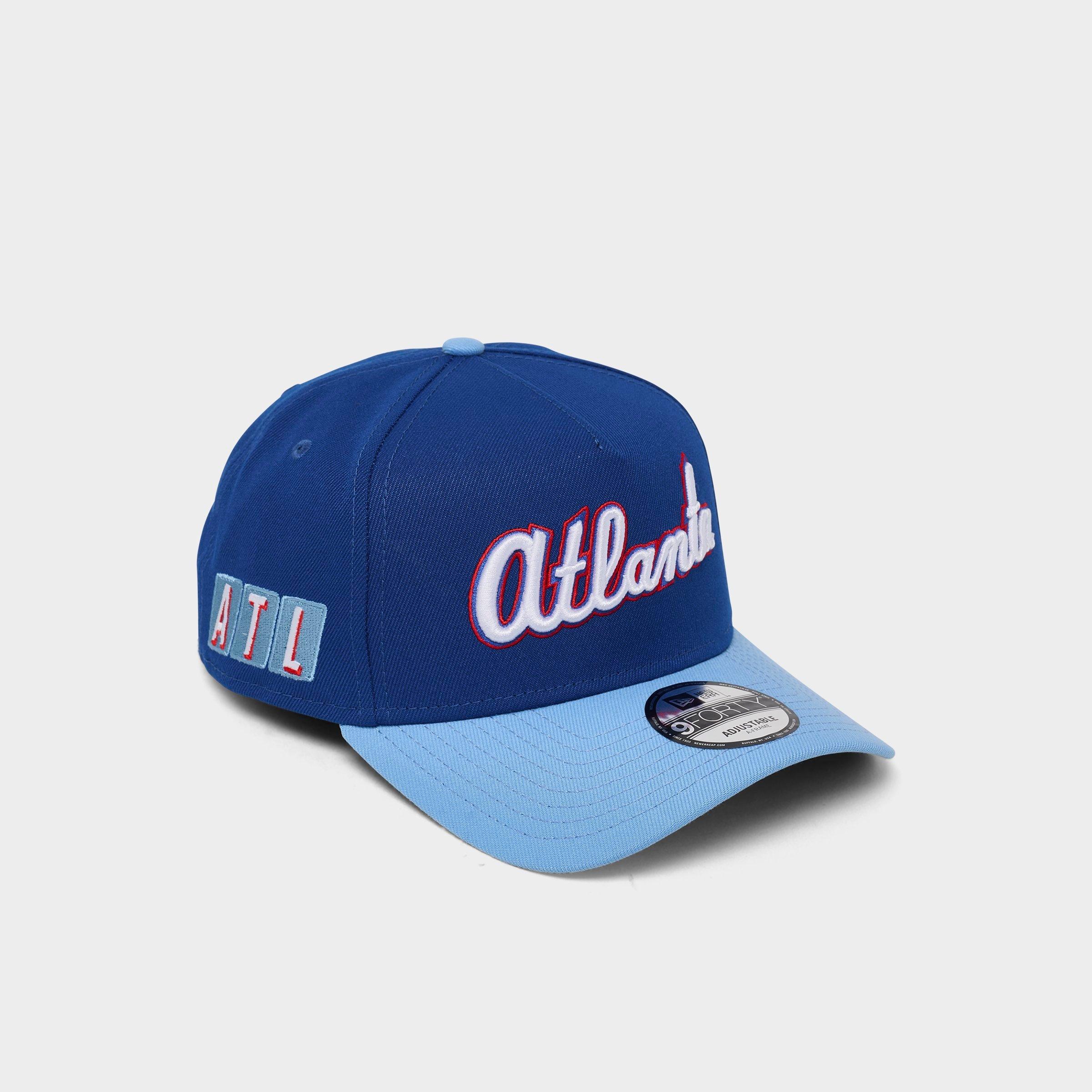 New Era Atlanta Braves MLB City Connect 9FORTY A-Frame Snapback Hat in Navy/Light Blue