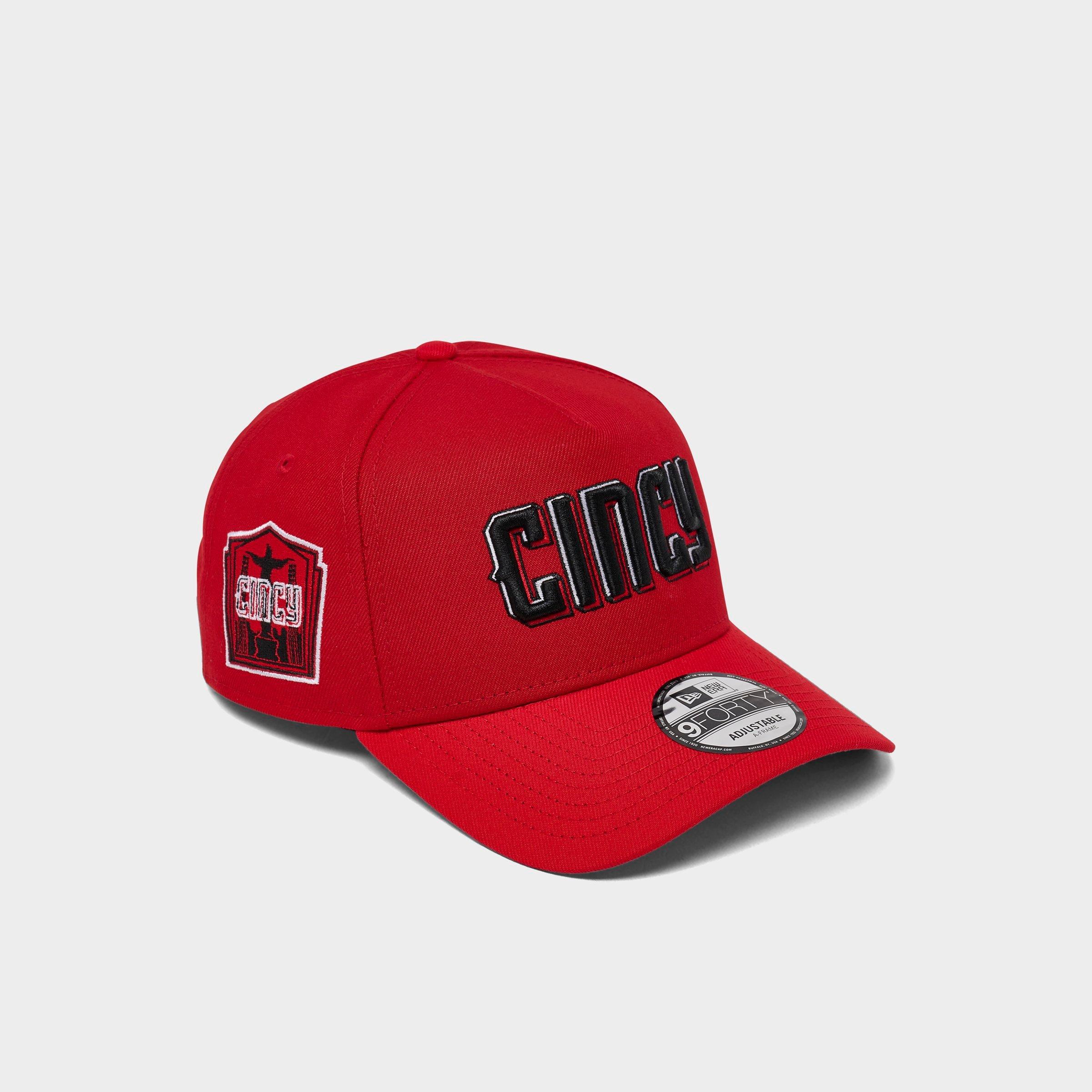 New Era Cincinnati Red MLB City Connect 9FORTY A-Frame Snapback Hat in Red/Black