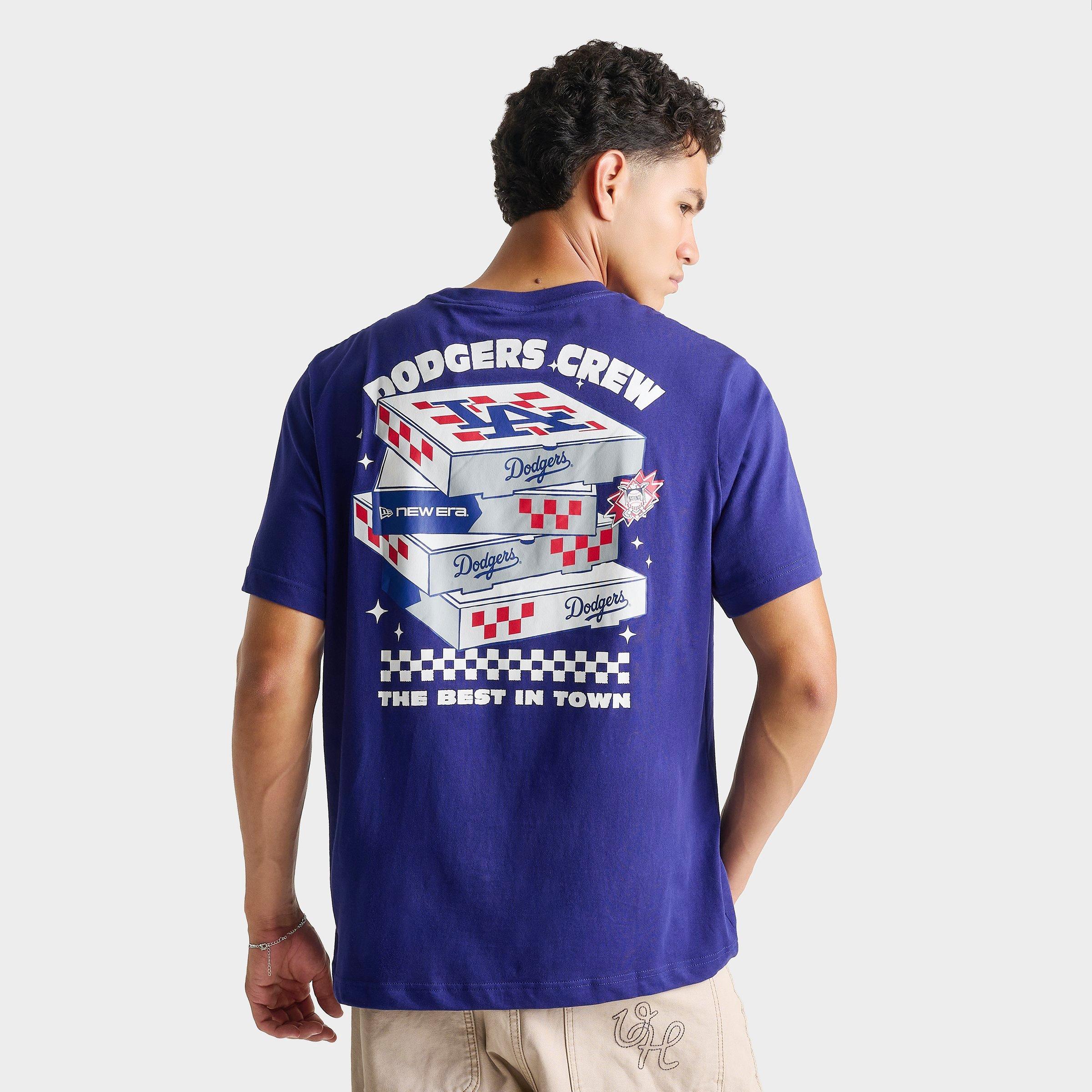 New Era Men's Los Angeles Dodgers MLB Pizza Graphic T-Shirt in Navy Size: Small