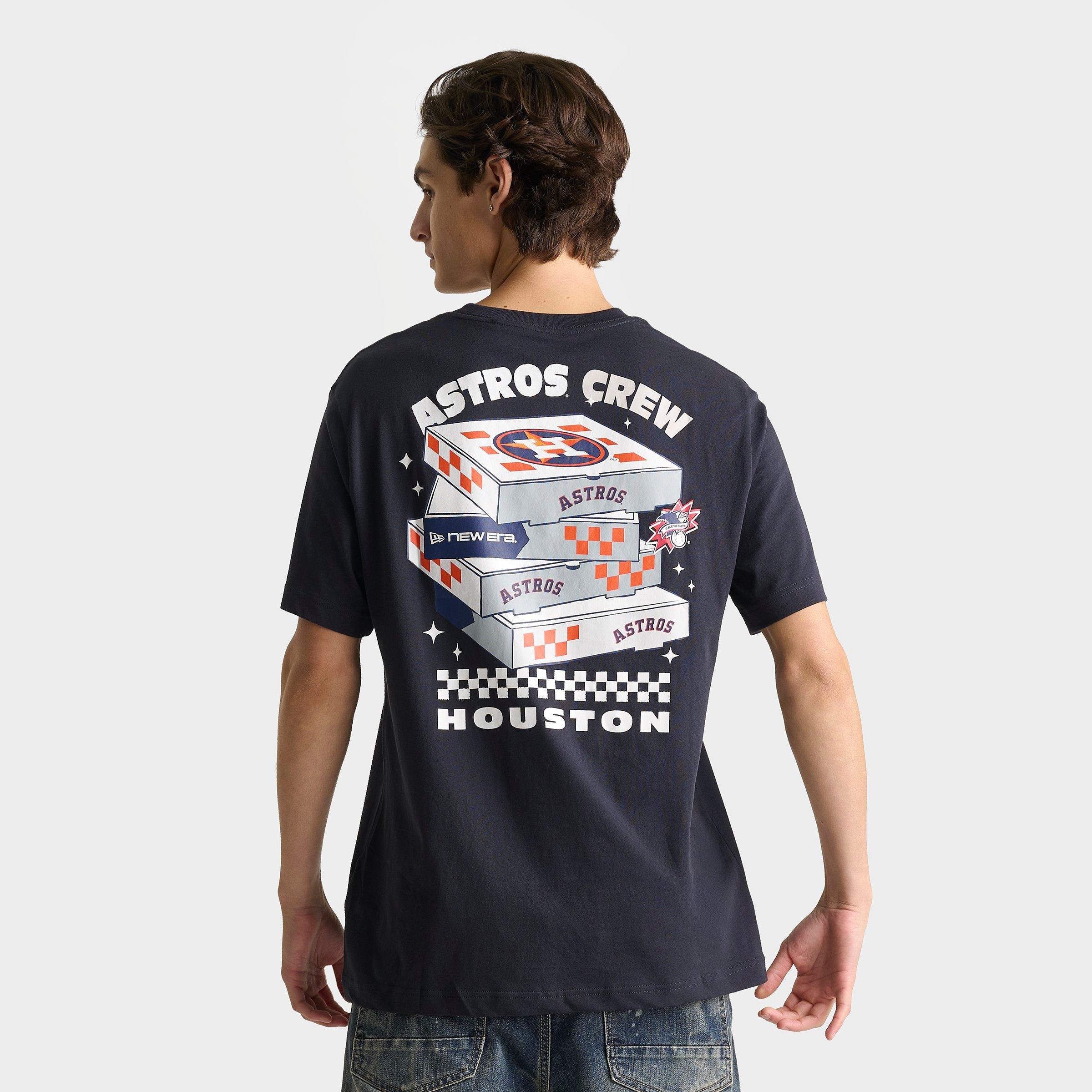 New Era Men's Houston Astros MLB Pizza Graphic T-Shirt in Navy Size: Large