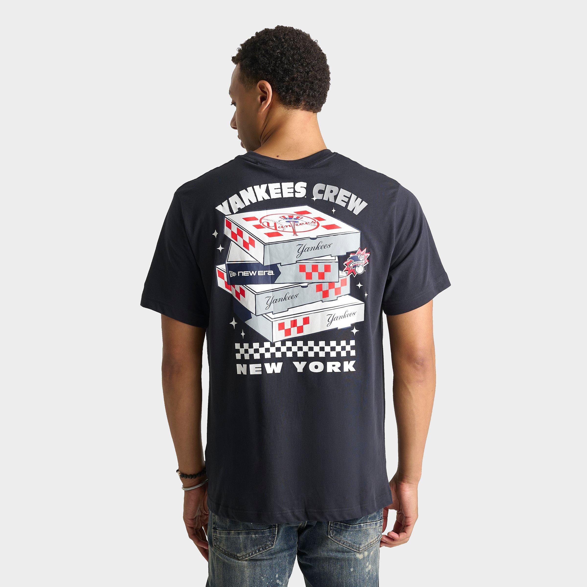 New Era Men's New York Yankees MLB Pizza Graphic T-Shirt in Navy Size: 2XL