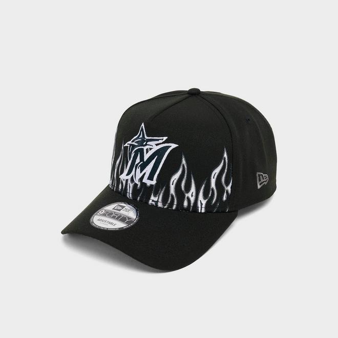 New Era Miami Marlins MLB Large Flame Logo 9FORTY A-Frame Snapback Hat