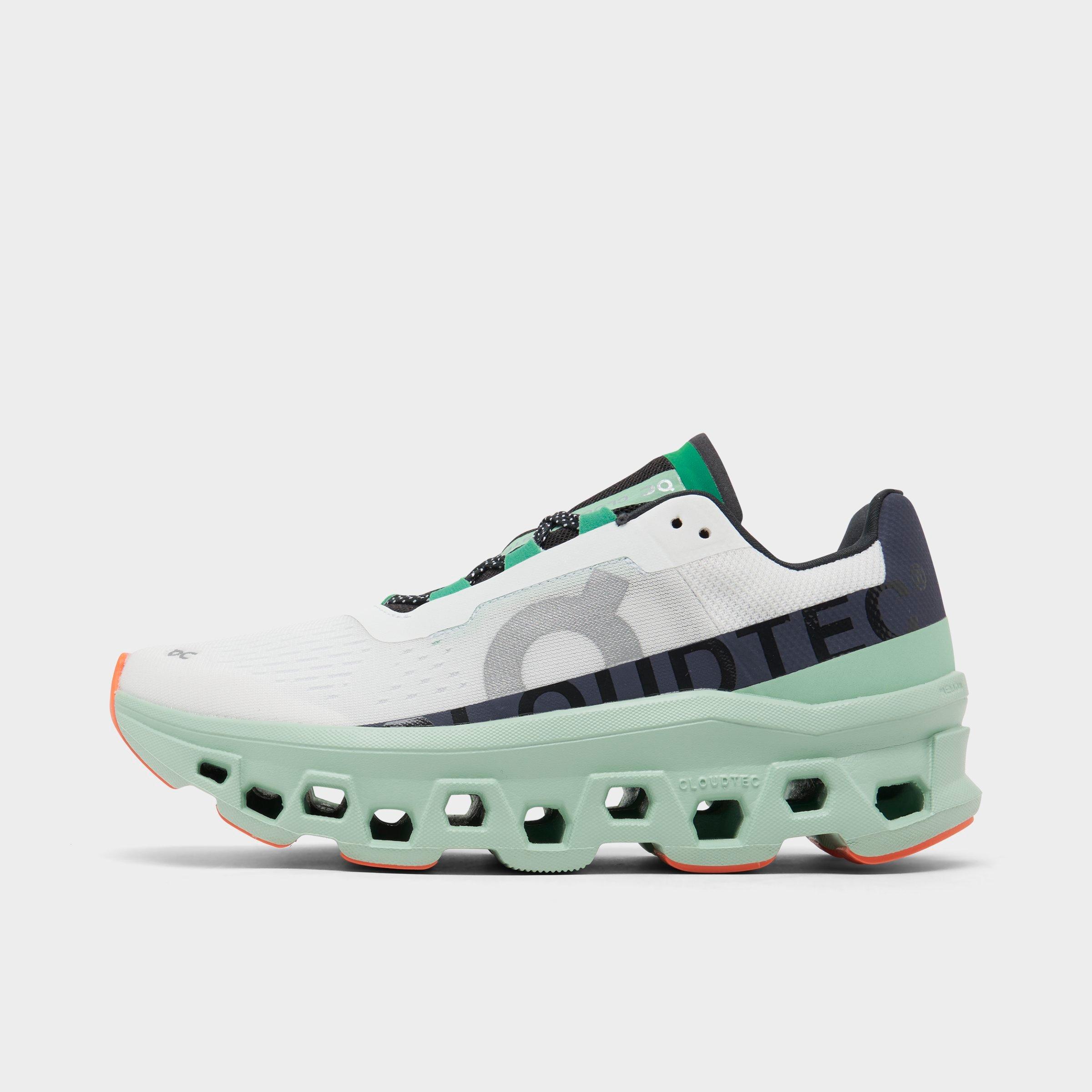 On Cloudmster Mesh Running Shoes In White/creek