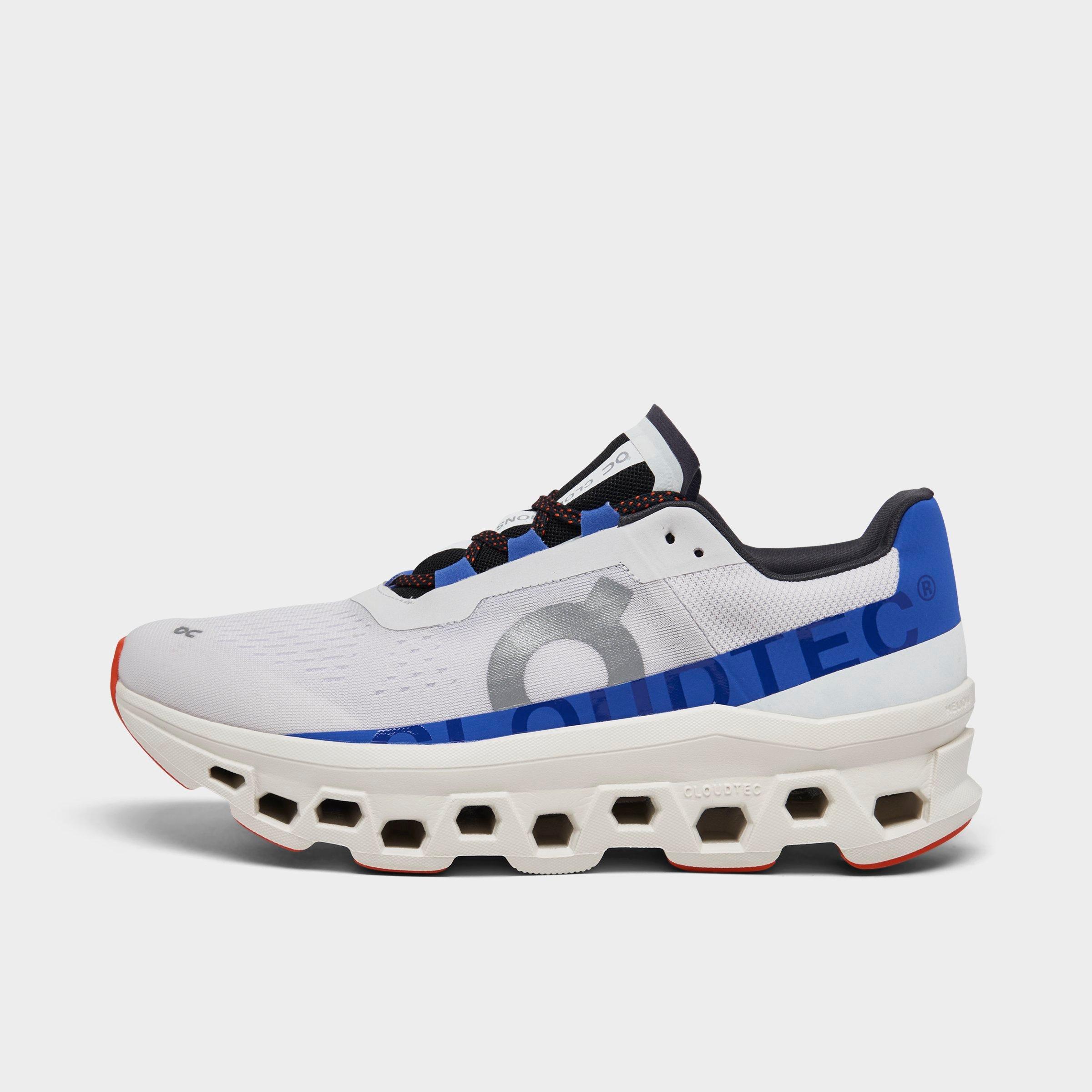 On Cloudmster Rubber-trimmed Mesh Running Sneakers In Frost/cobalt
