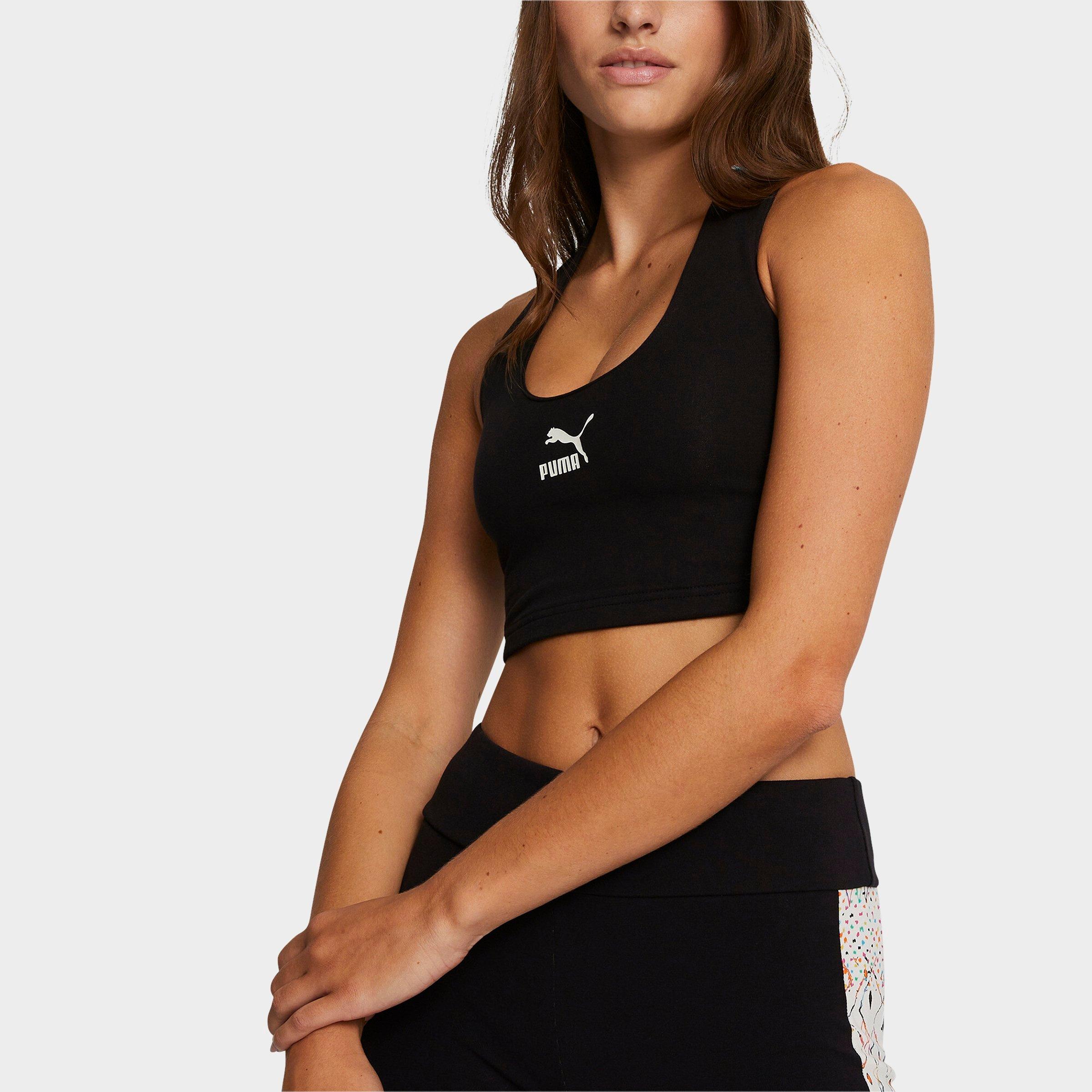 Puma Women's T7 Artisan Crop Top In Black/artisan All-over Print