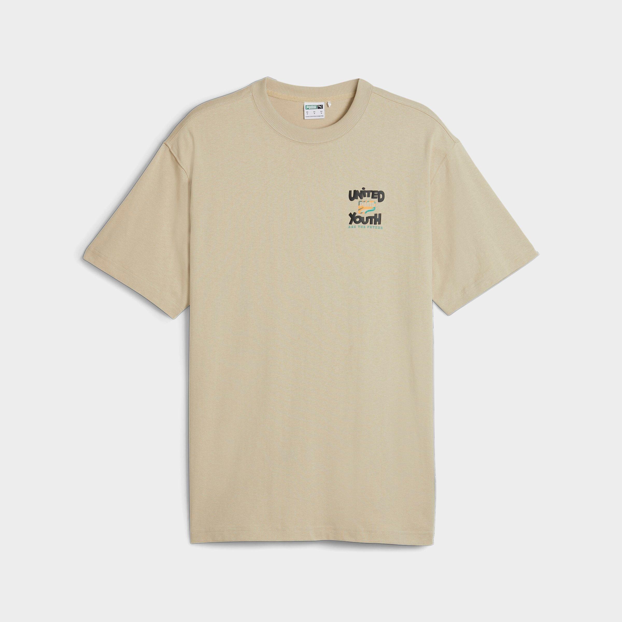 Men's Puma Downtown Graphic Short-Sleeve T-Shirt in Putty Size: Small